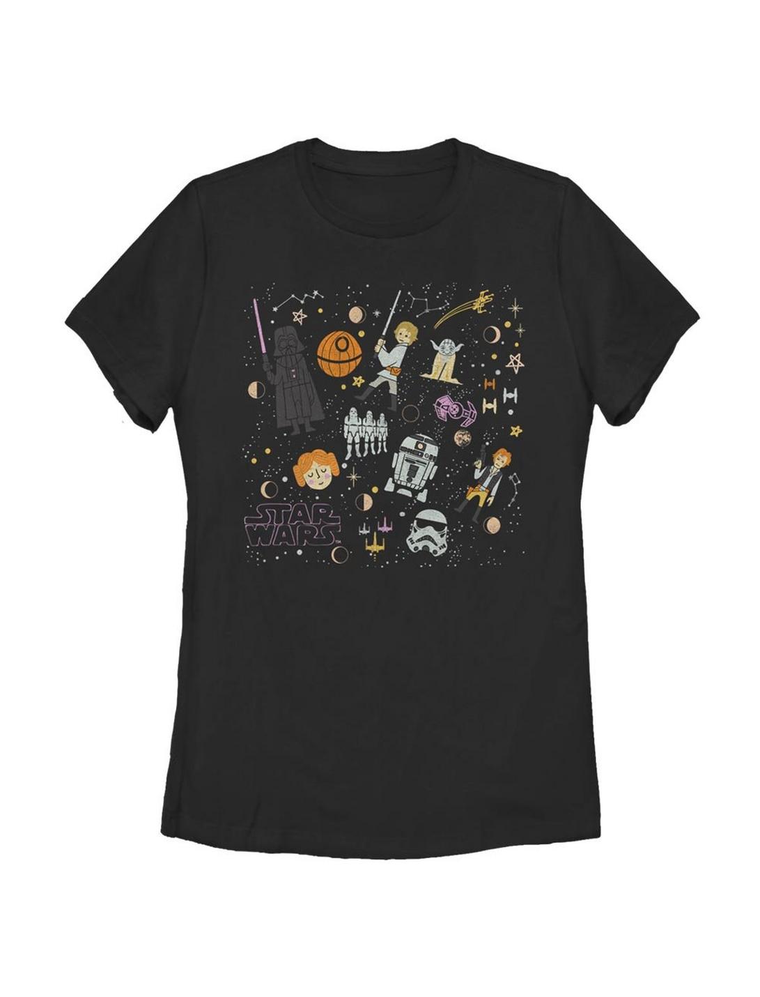 Star Wars Icons Collage Womens T-Shirt, BLACK, hi-res