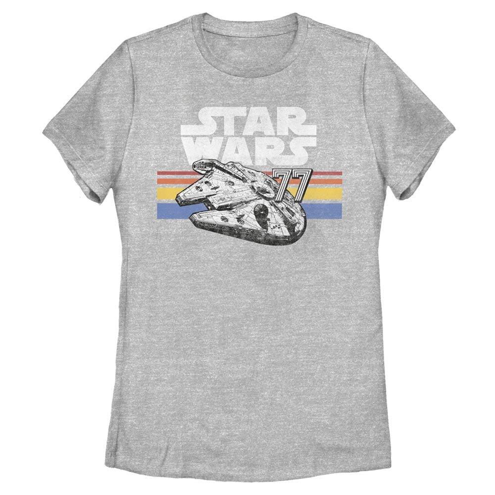 Star Wars Vintage Falcon Stripes Womens T-Shirt, ATH HTR, hi-res