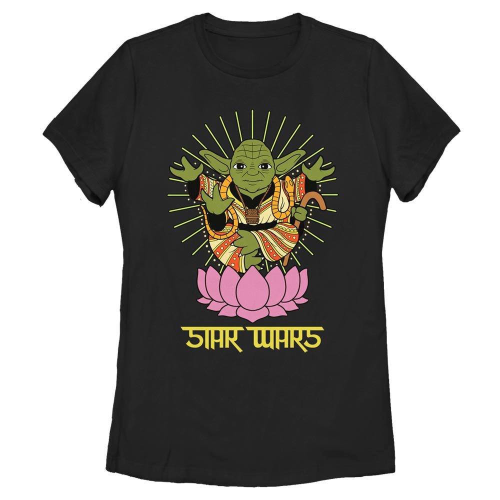 Star Wars Yoda Lotus Womens T-Shirt, BLACK, hi-res