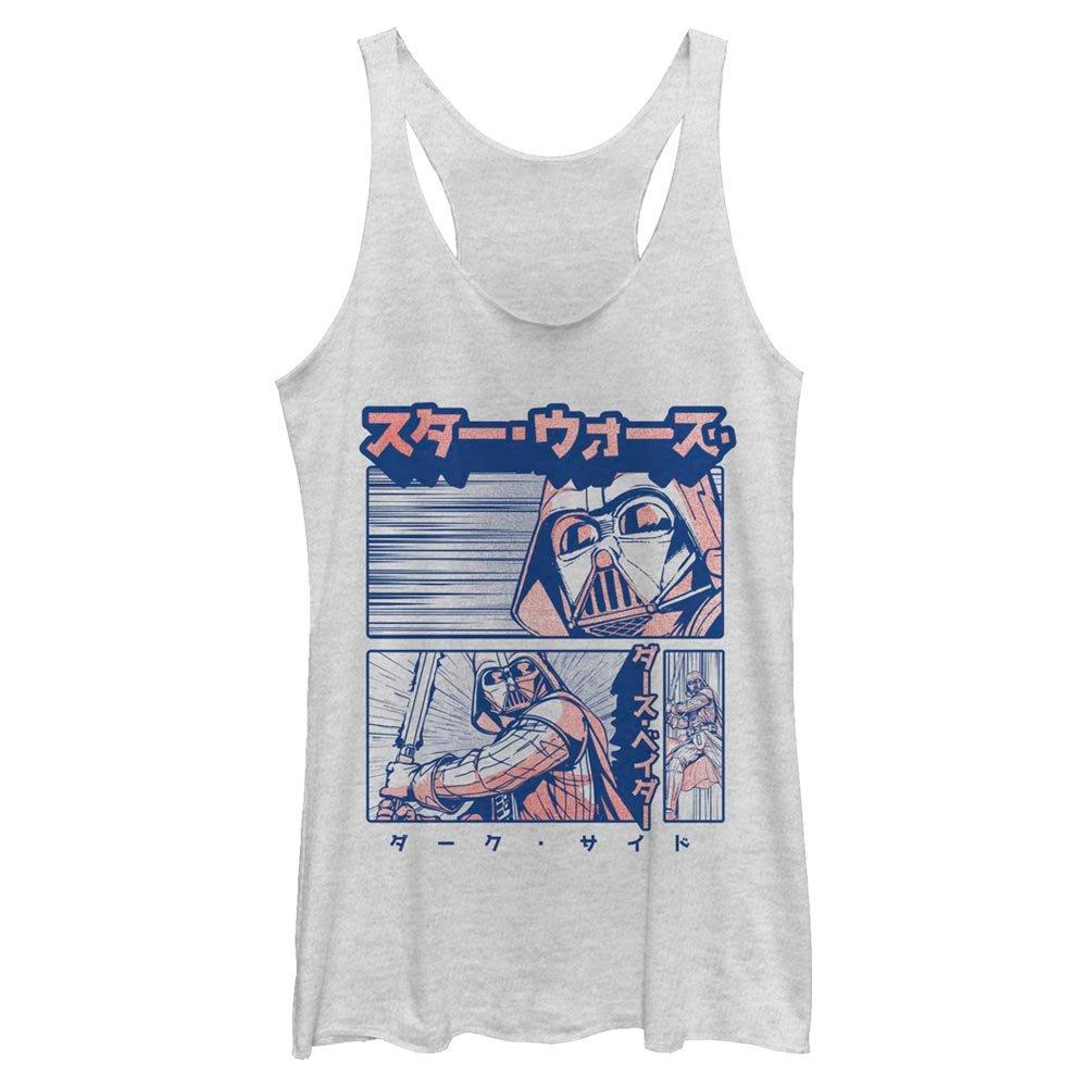 Star Wars Manga Vader Womens Tank Top, WHITE HTR, hi-res