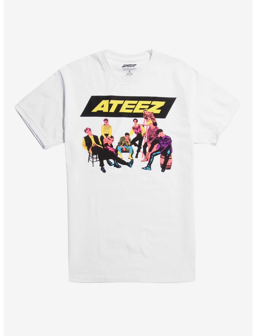 ATEEZ Neon Photo T-Shirt, WHITE, hi-res