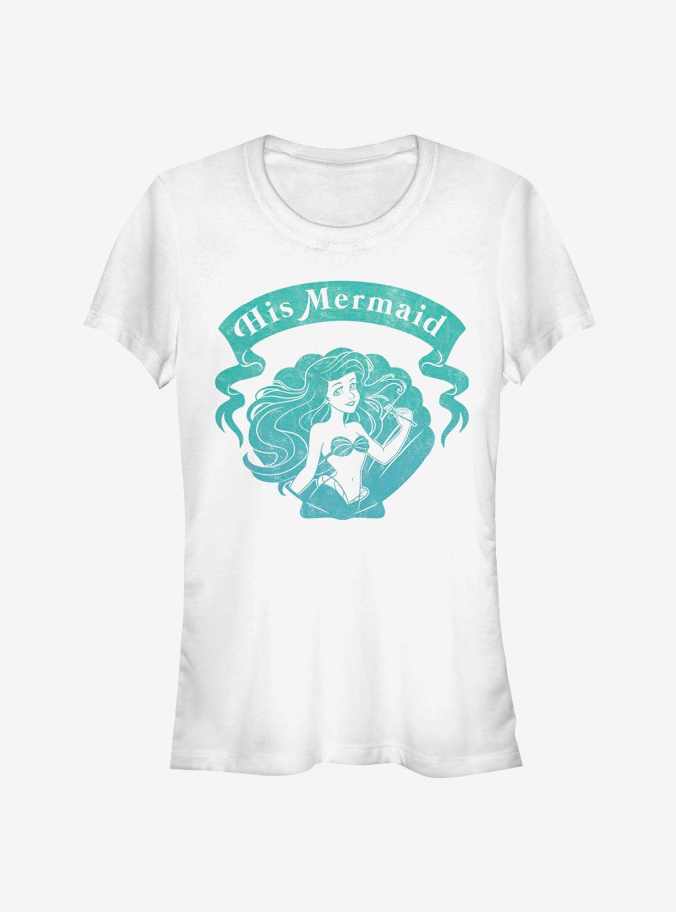 Disney The Little Mermaid His Mermaid Girls T-Shirt, WHITE, hi-res