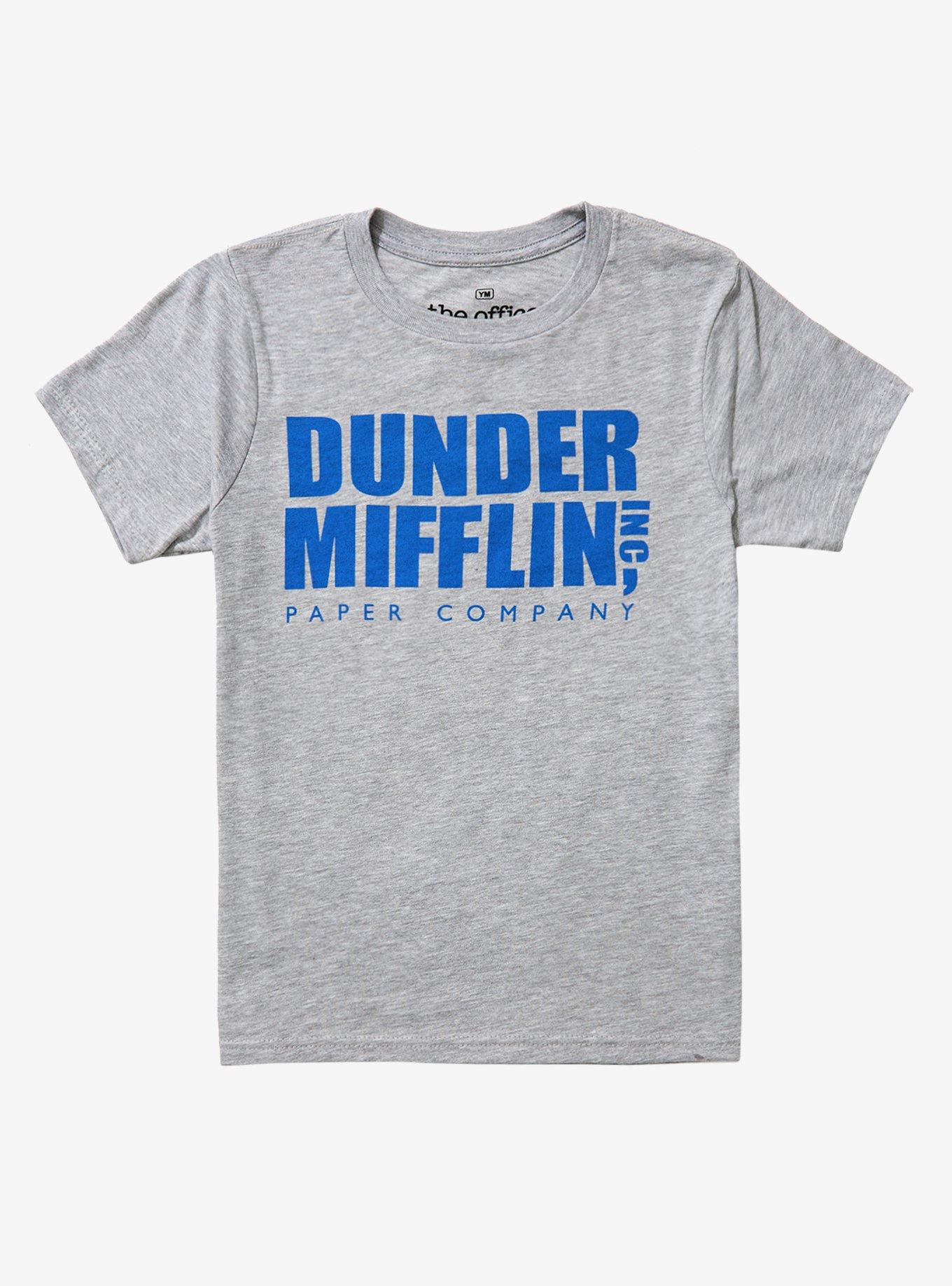 The Office Dunder Mifflin Logo Youth T-Shirt - BoxLunch Exclusive, BLUE, hi-res