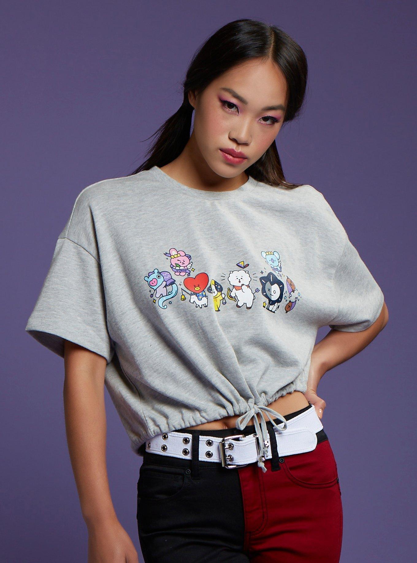 BT21 Astrology Girls Crop Short-Sleeve Sweatshirt, MULTI, hi-res