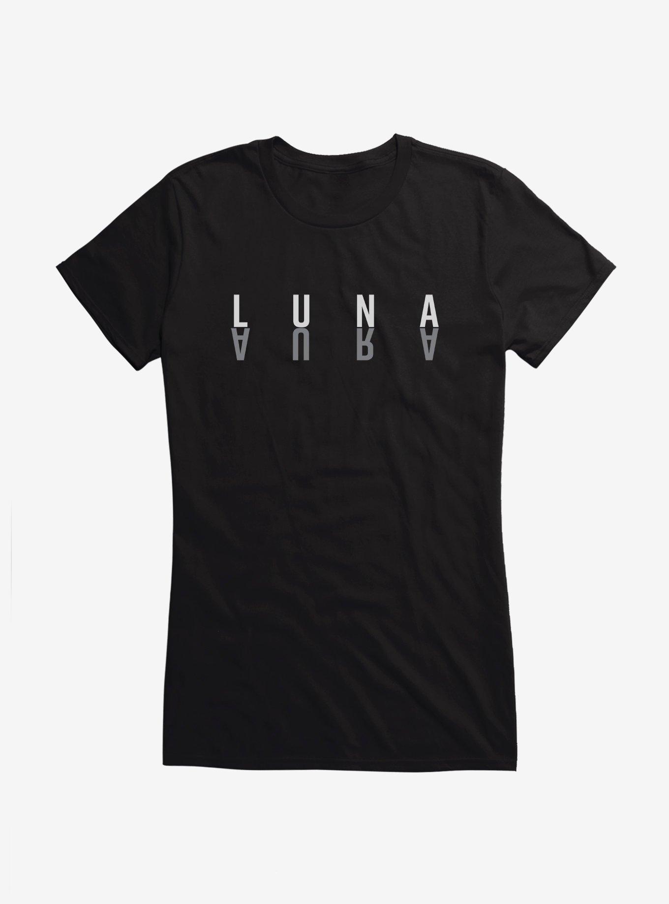 Luna Aura Mirror Logo Girls T-Shirt, BLACK, hi-res
