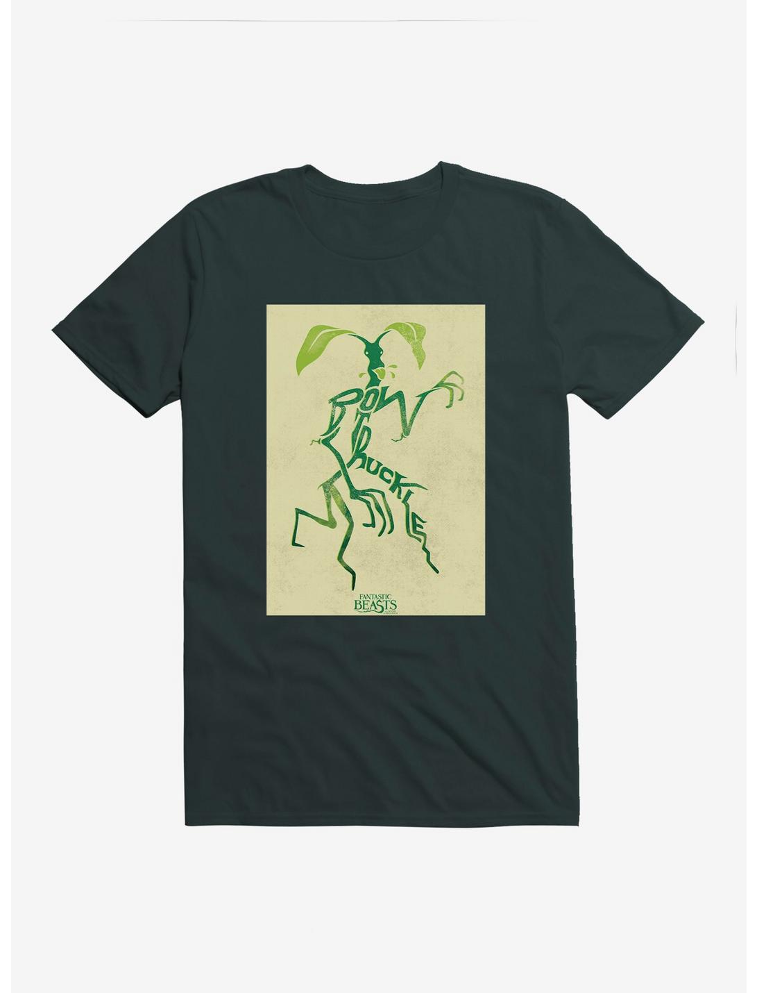Fantastic Beasts Bowtruckle Pose Outline T-Shirt, FOREST GREEN, hi-res