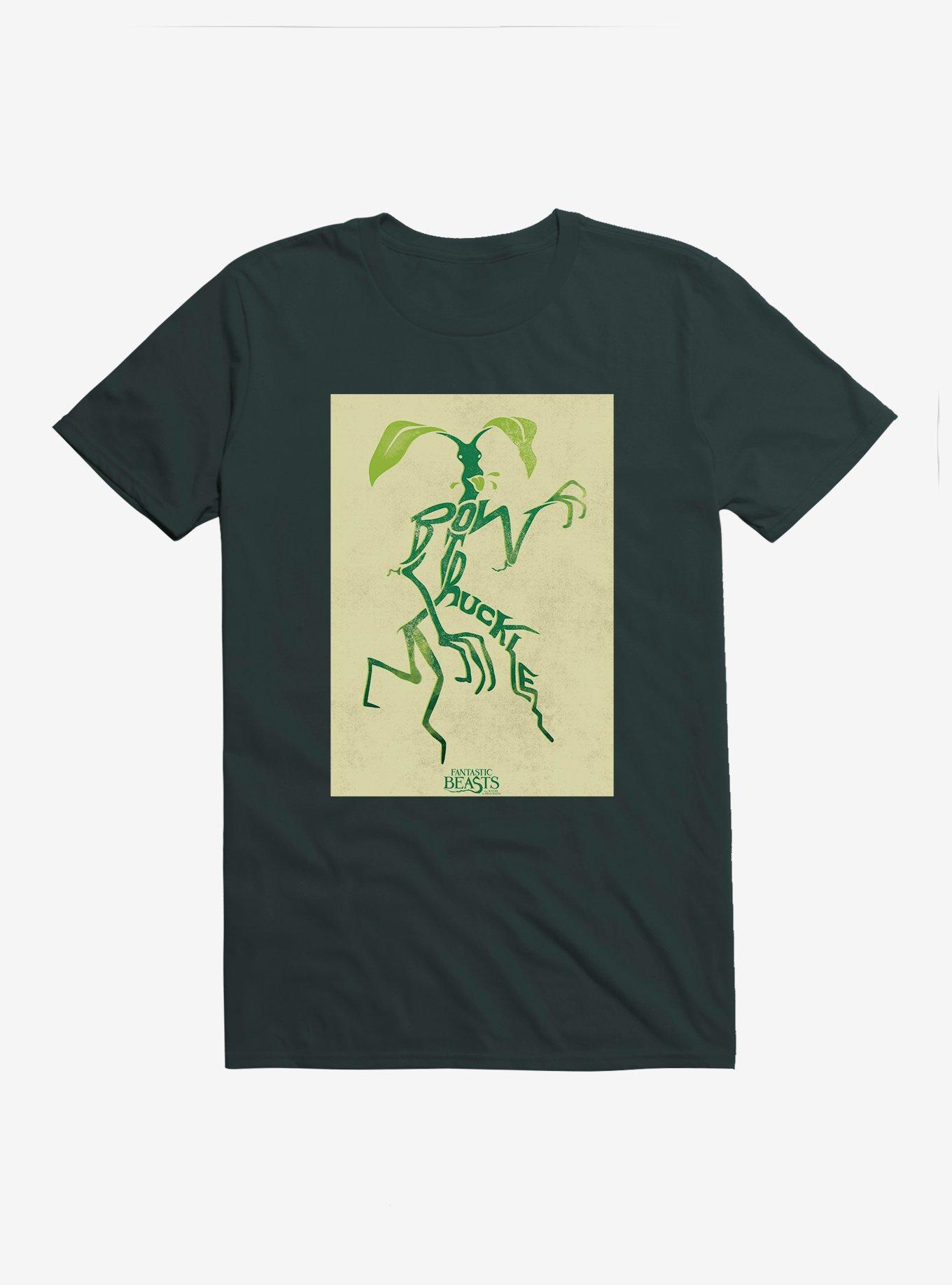 Fantastic Beasts Bowtruckle Pose Outline T-Shirt, FOREST GREEN, hi-res