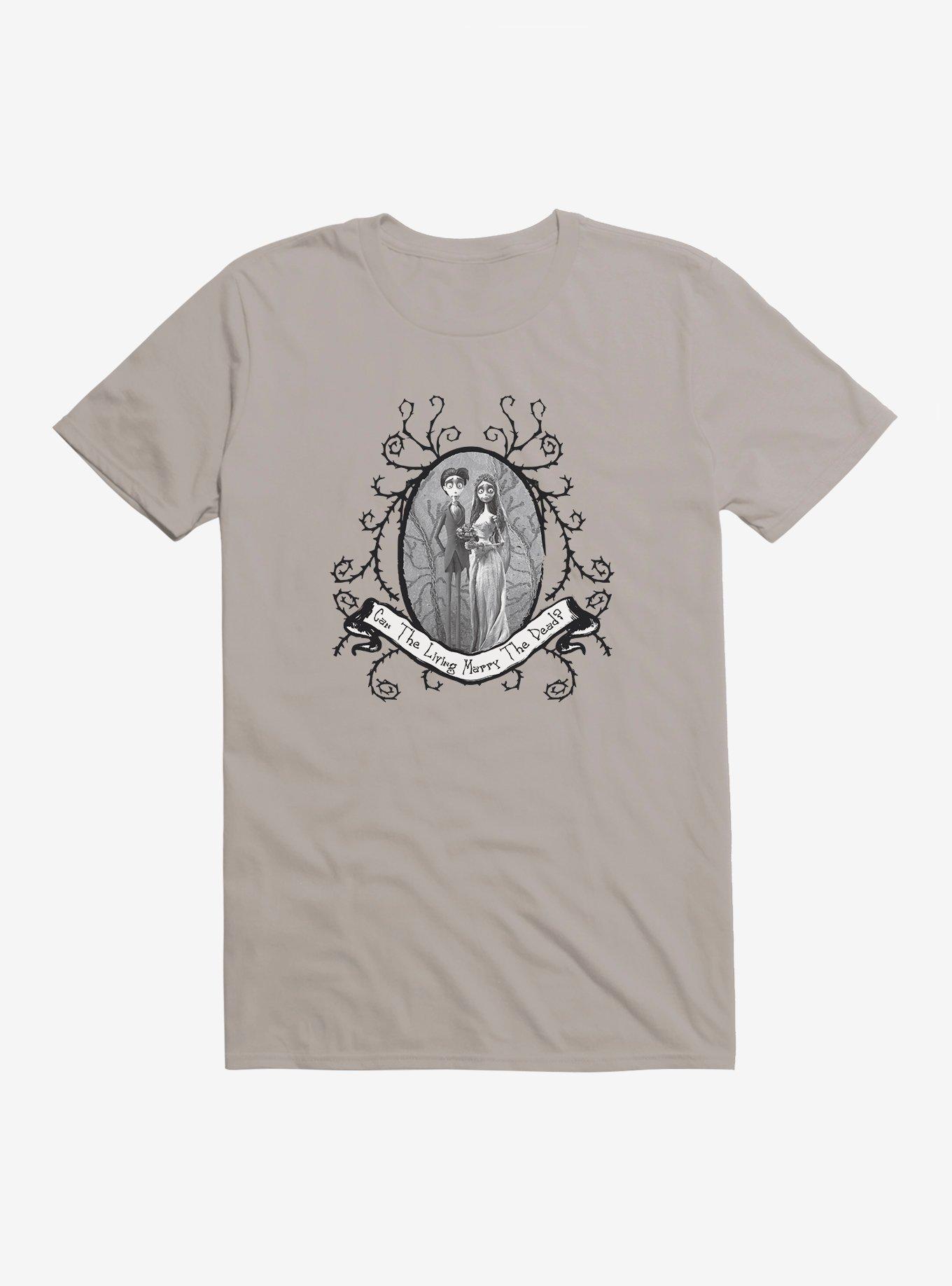 Corpse Bride Emily And Victor Portrait T-Shirt, LIGHT GREY, hi-res