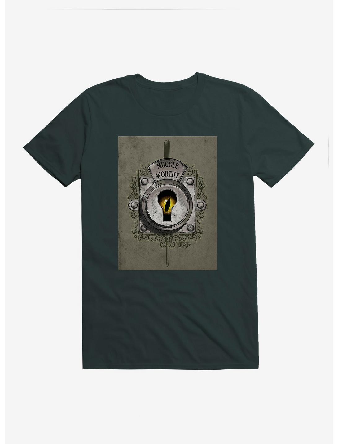Fantastic Beasts Muggle Worthy Key Hole T-Shirt, FOREST GREEN, hi-res