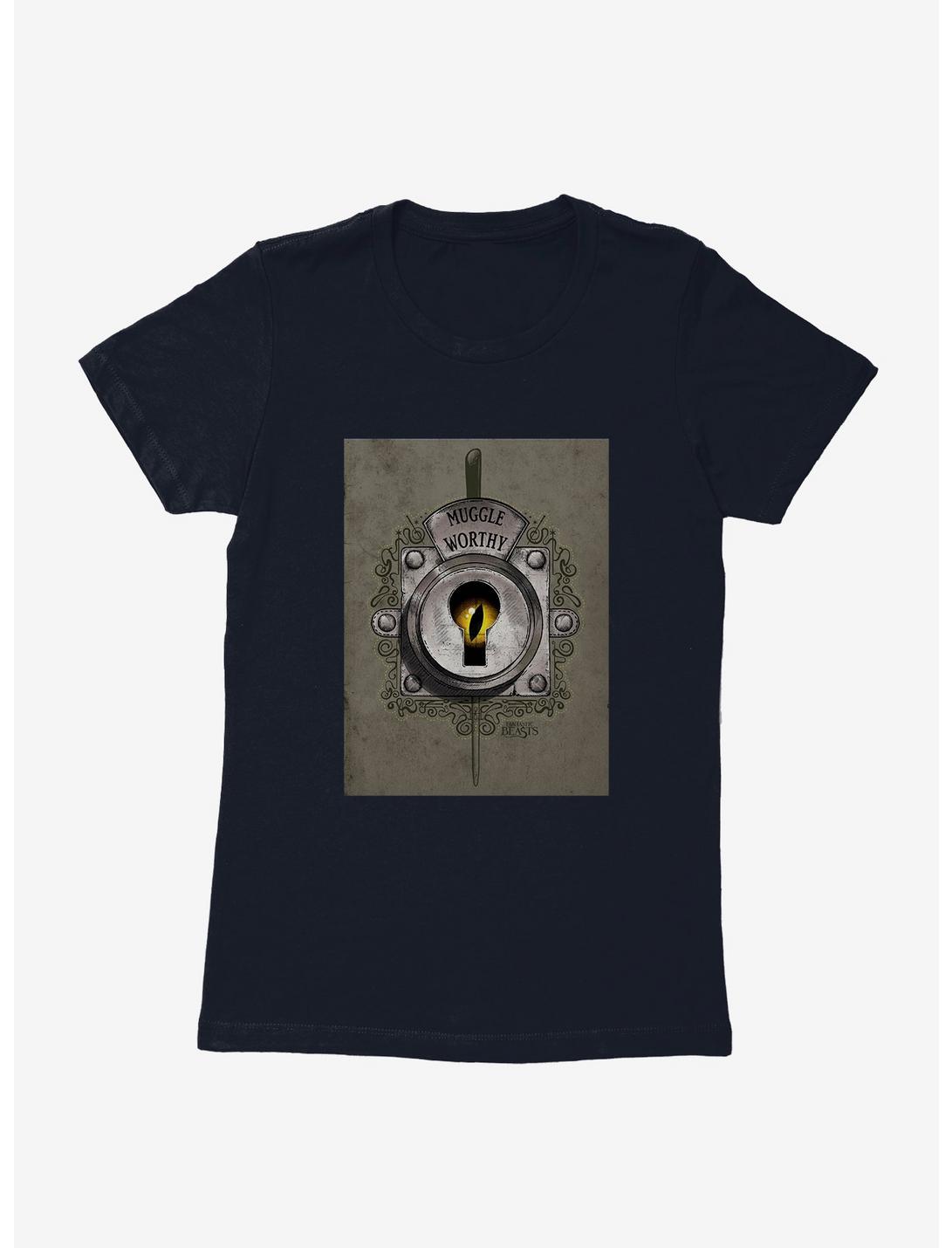 Fantastic Beasts Muggle Worthy Key Hole Womens T-Shirt, MIDNIGHT NAVY, hi-res