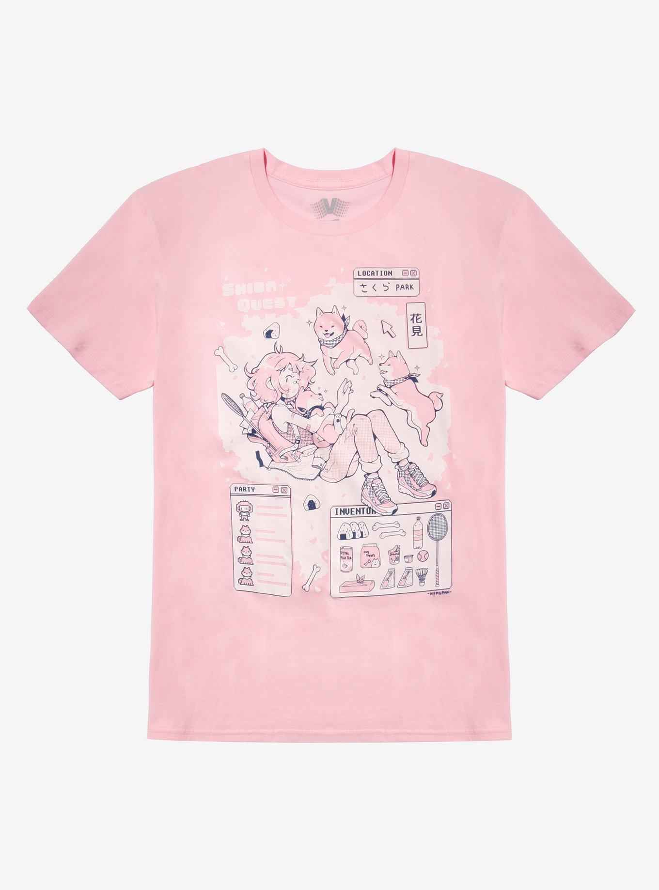 Vapor95 Shiba Quest T-Shirt, PINK, hi-res