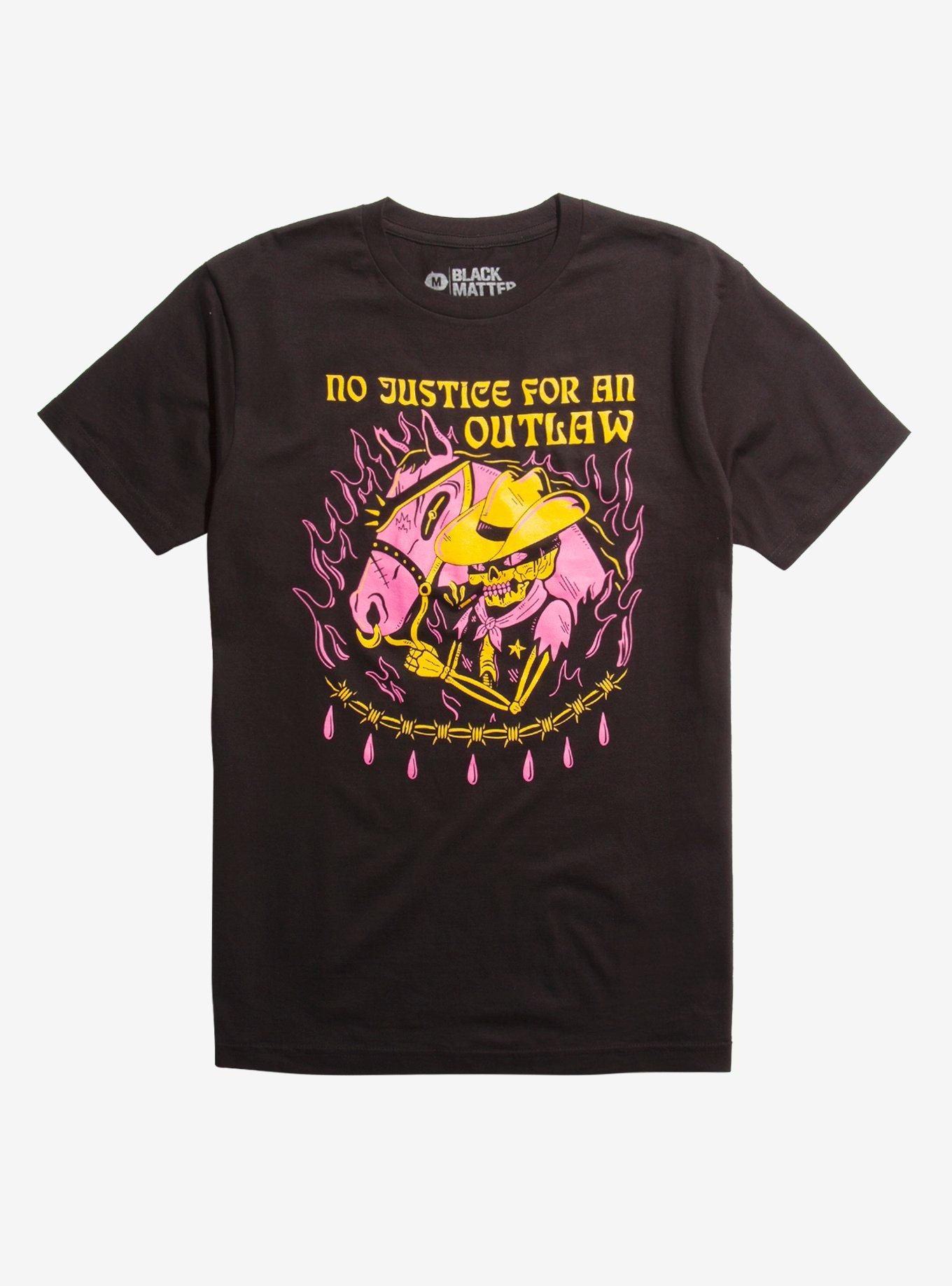 No Justice For An Outlaw T-Shirt By Wizard Of Barge | Hot Topic