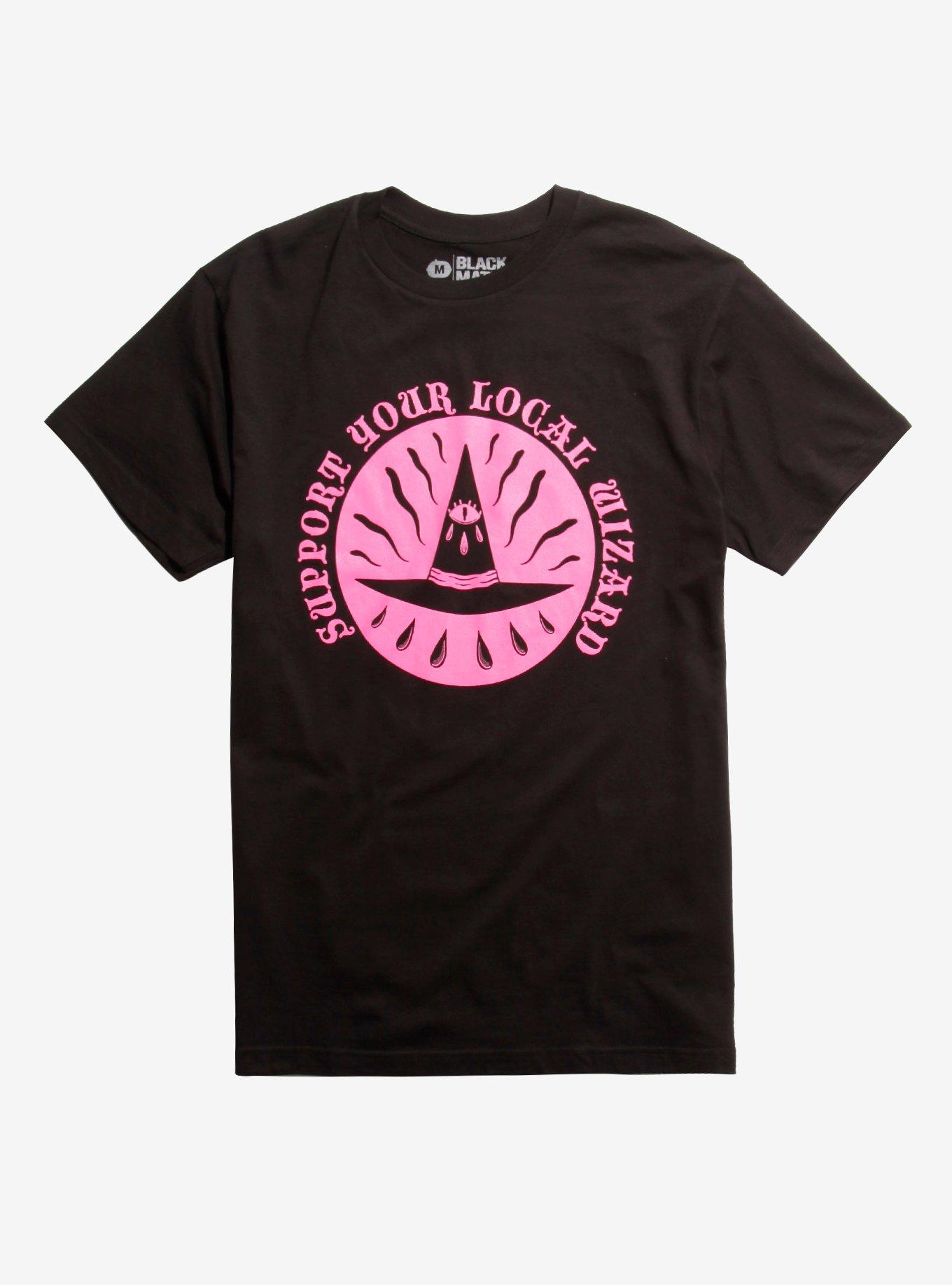 Support Your Local Wizard T-Shirt By Wizard Of Barge, BLACK, hi-res