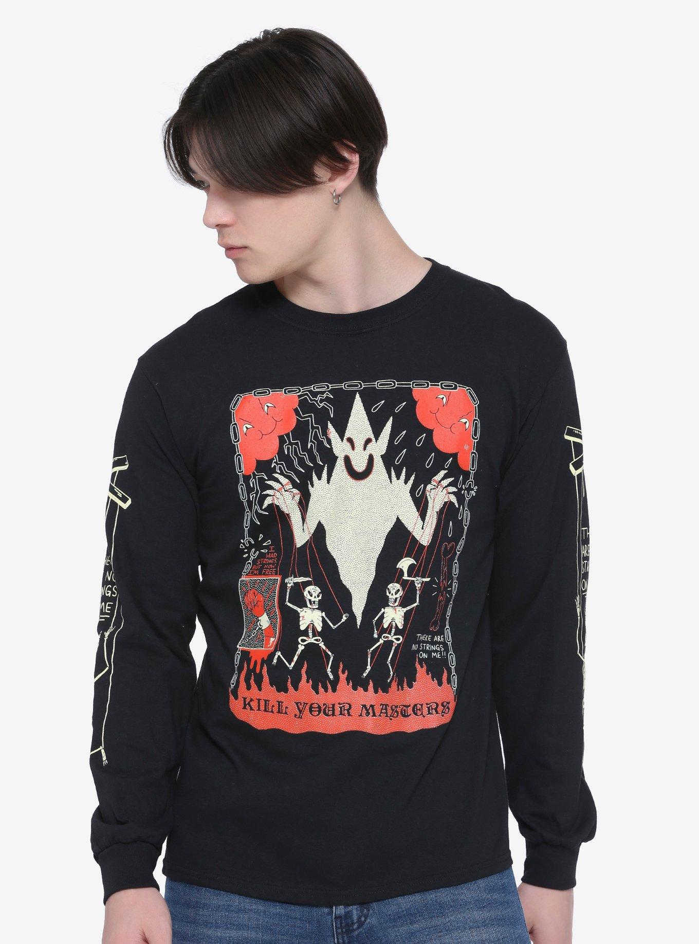 Kill Your Masters Long-Sleeve T-Shirt By Wizard Of Barge, BLACK, hi-res