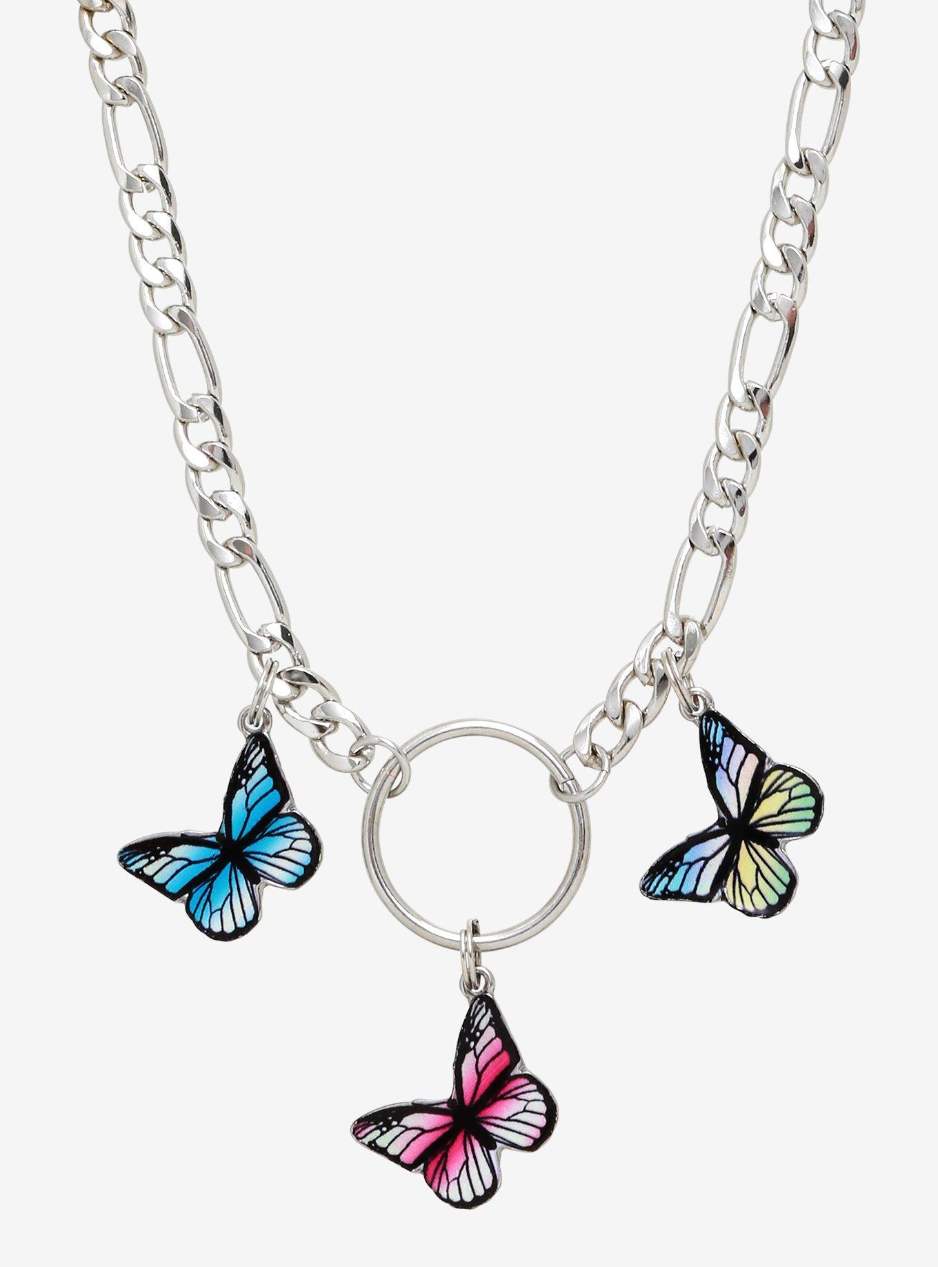 Butterfly O Ring Chain Necklace Hot Topic