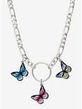 Butterfly & O-Ring Chain Necklace, , hi-res