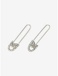 Bling Safety Pin Earrings, , hi-res