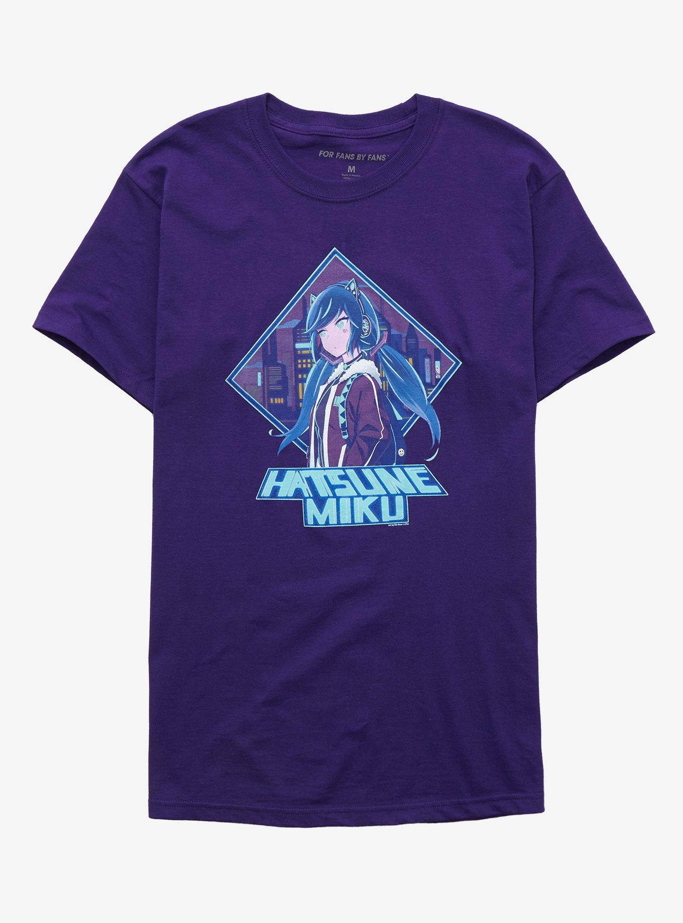 Hatsune Miku Portrait T-Shirt, PURPLE, hi-res