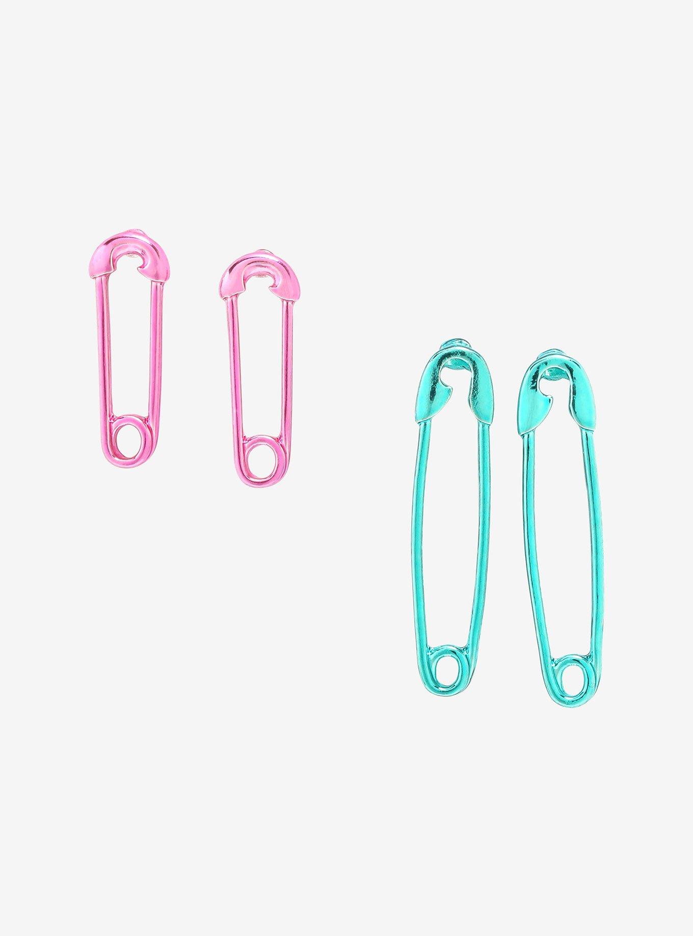Pastel Safety Pin Earring Set Hot Topic