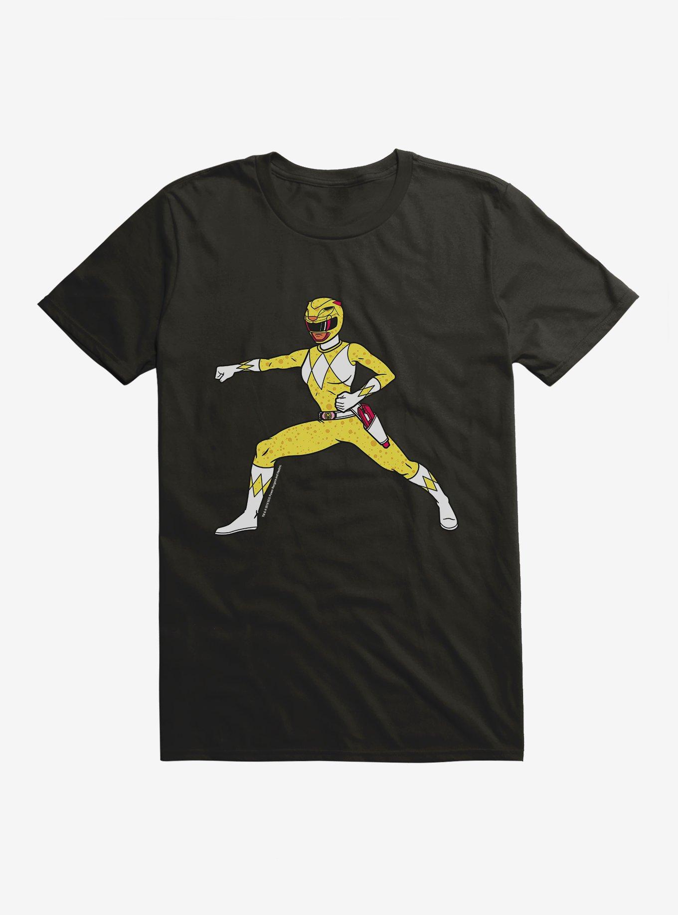 Mighty Morphin Power Rangers Yellow Ranger Punch T-Shrt, BLACK, hi-res