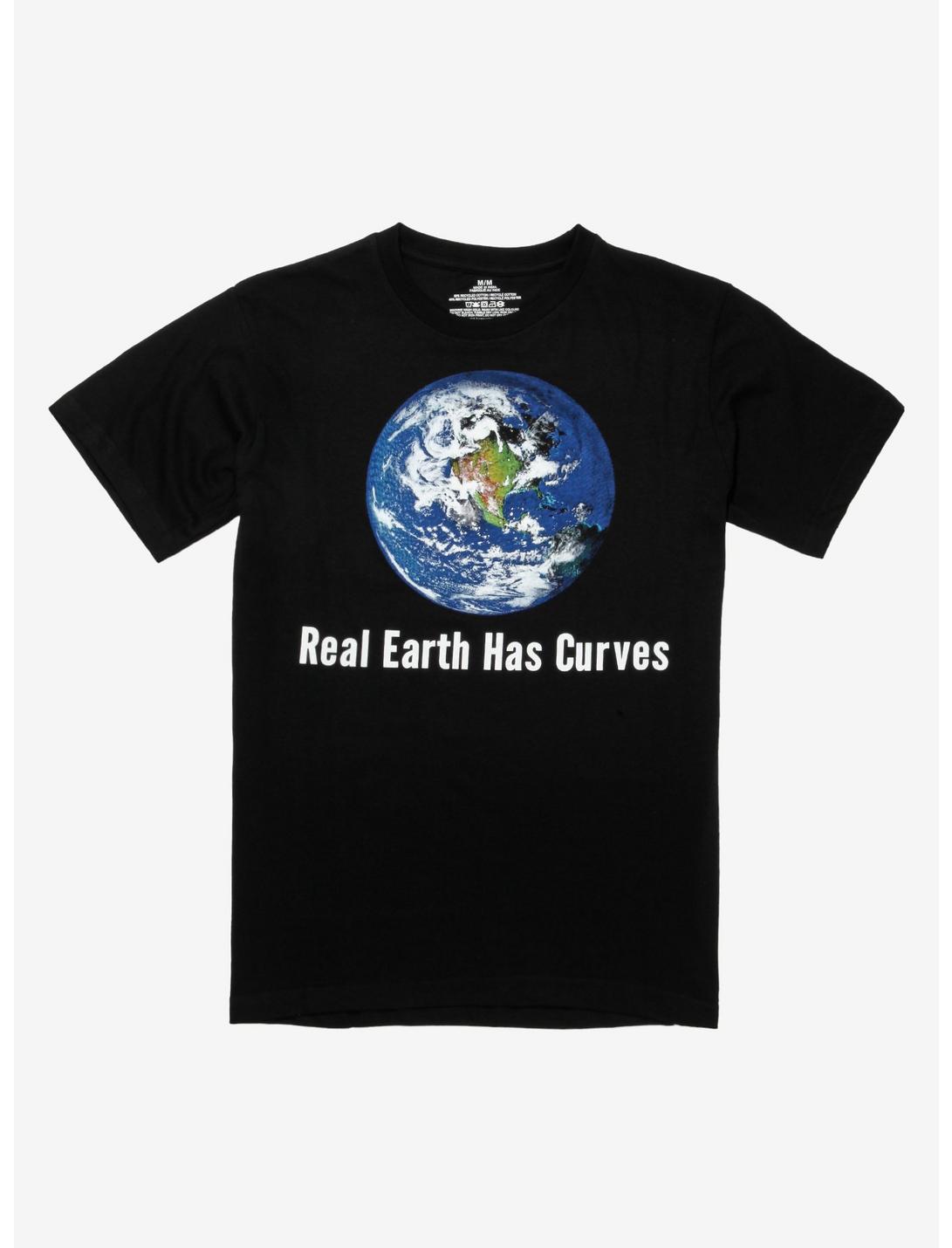 Real Earth Has Curves Recycled T-Shirt, BLACK, hi-res
