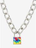 Tie-Dye Padlock Chain Necklace, , hi-res