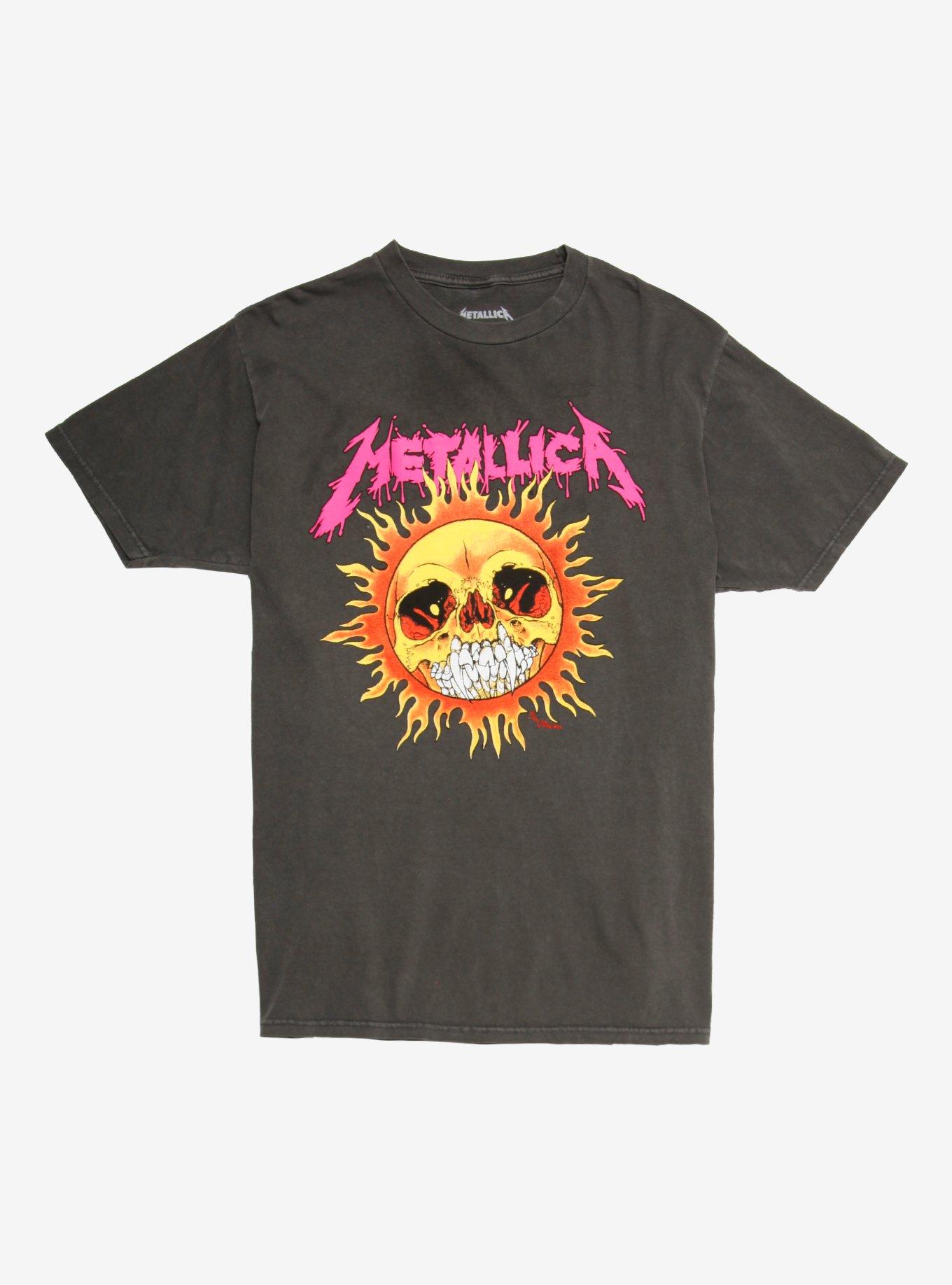 Metallica Sun Skull Girls T-Shirt, BLACK, hi-res