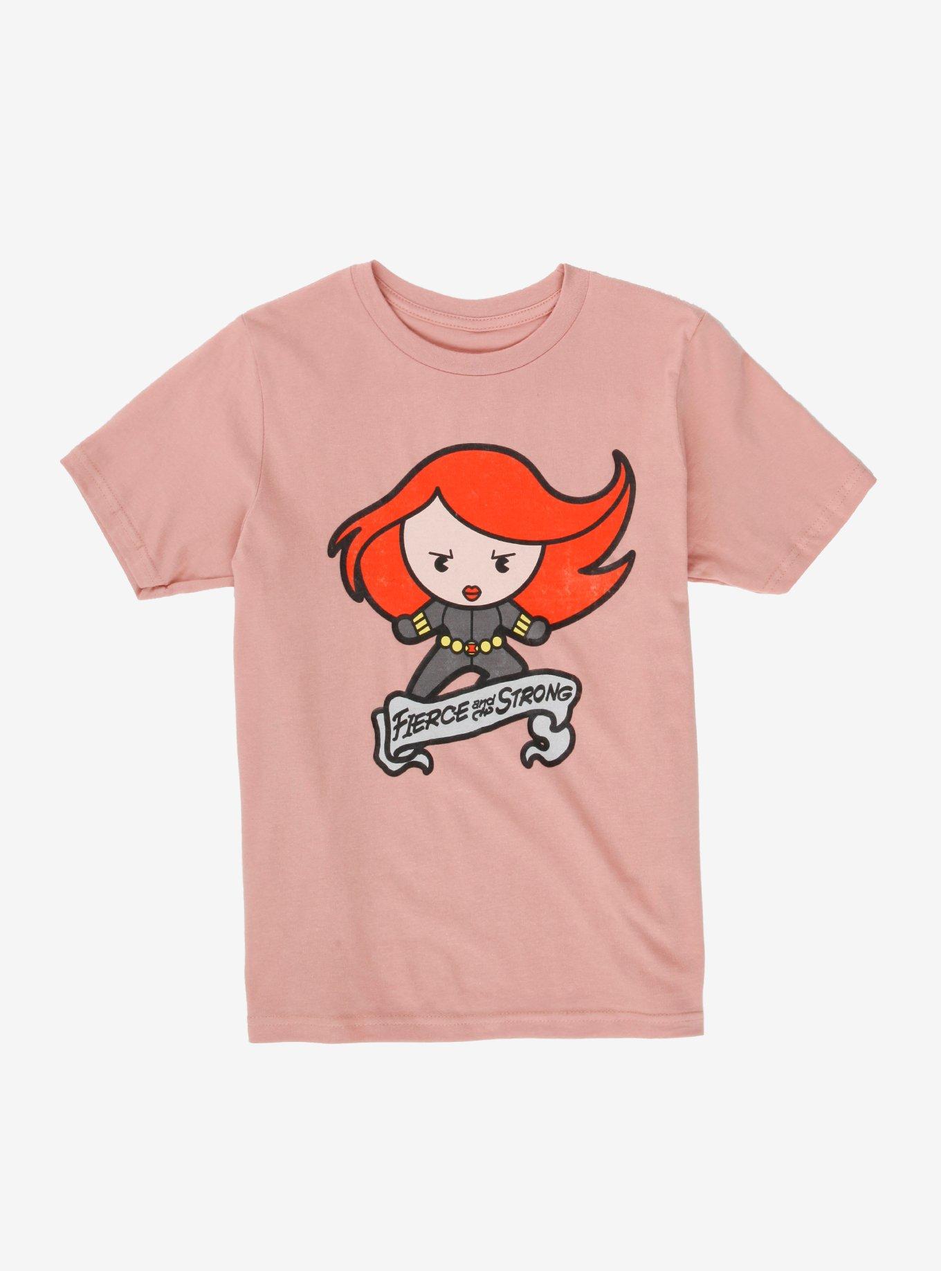 Marvel Black Widow Fierce and Strong Youth T-Shirt - BoxLunch Exclusive, BLACK, hi-res