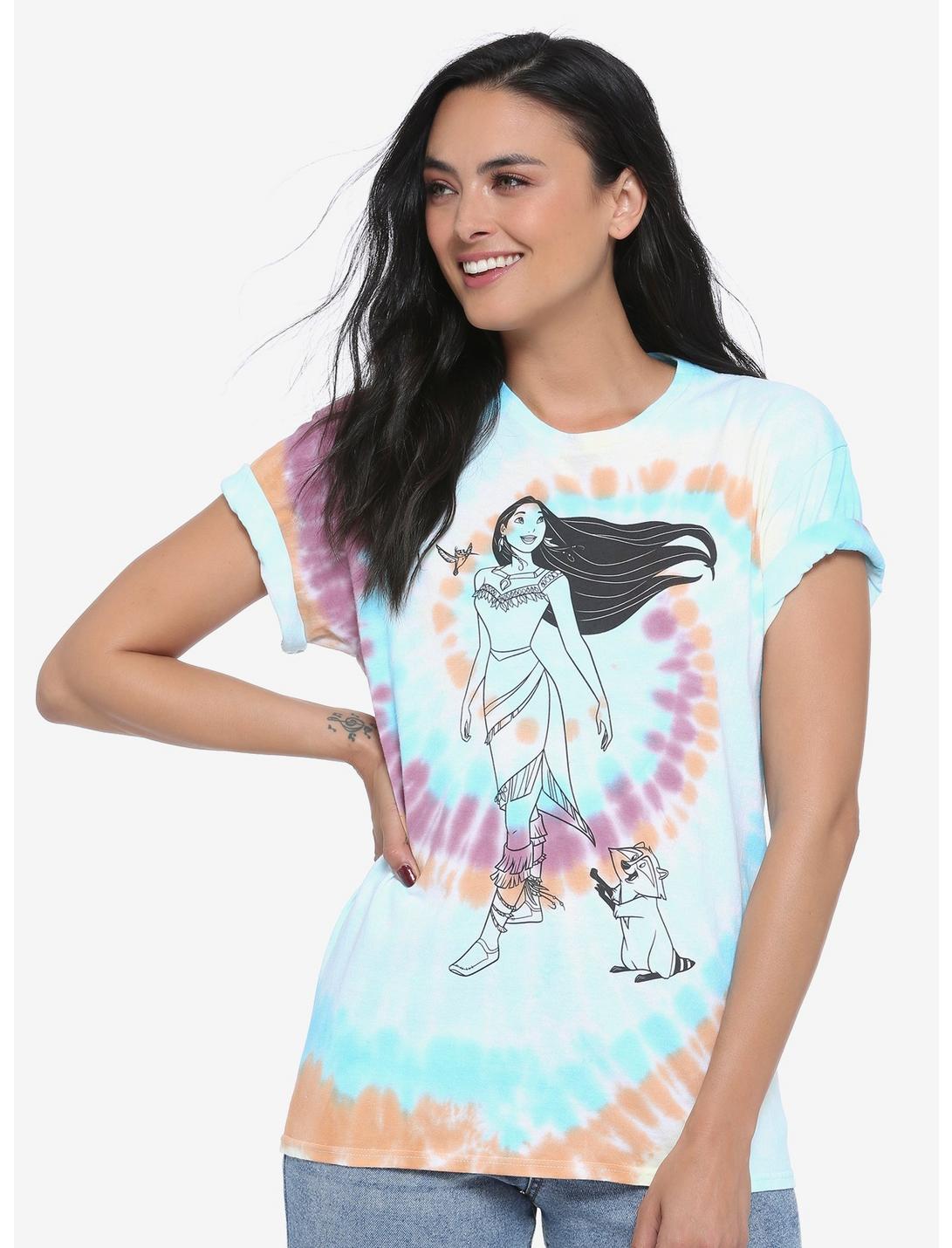 Disney Pocahontas Spiral Tie-Dye Women's T-Shirt - BoxLunch Exclusive, TIE DYE, hi-res
