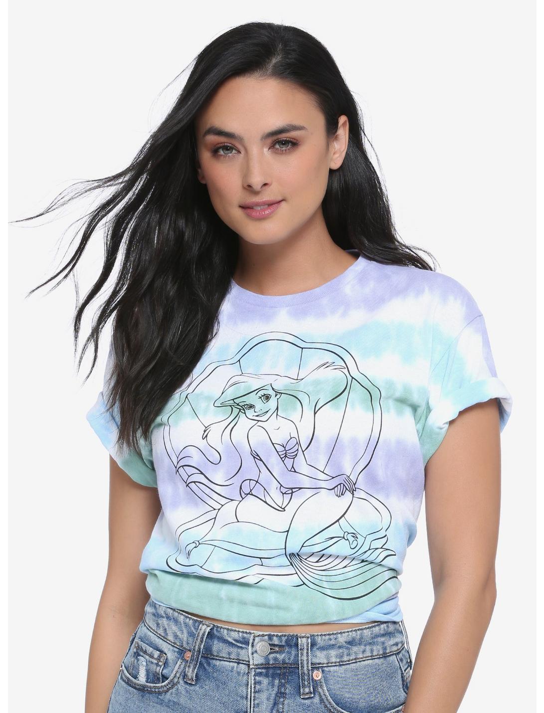 Disney The Little Mermaid Ariel Striped Tie-Dye Women's T-Shirt - BoxLunch Exclusive, TIE DYE, hi-res