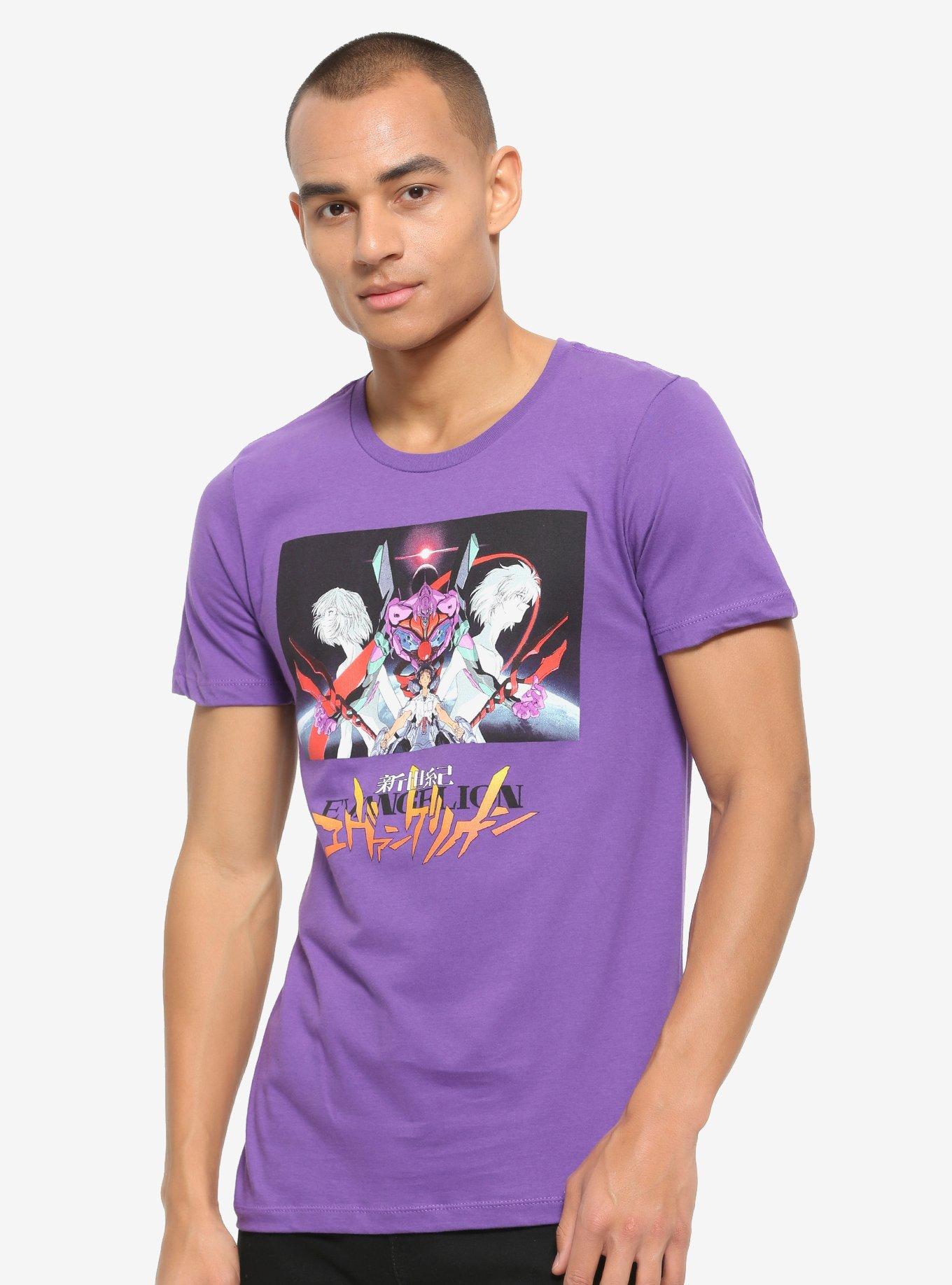 Neon Genesis Evangelion Space T-Shirt - BoxLunch Exclusive, PURPLE, hi-res