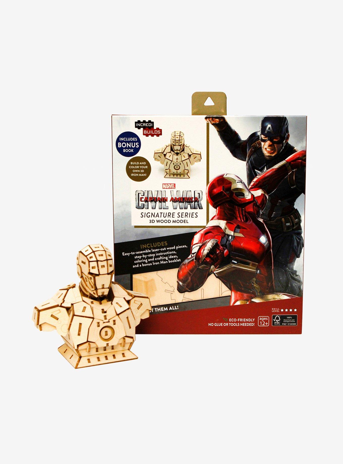 IncrediBuilds Marvel Captain America: Civil War Iron Man Book & 3D Wood Model Kit, , hi-res