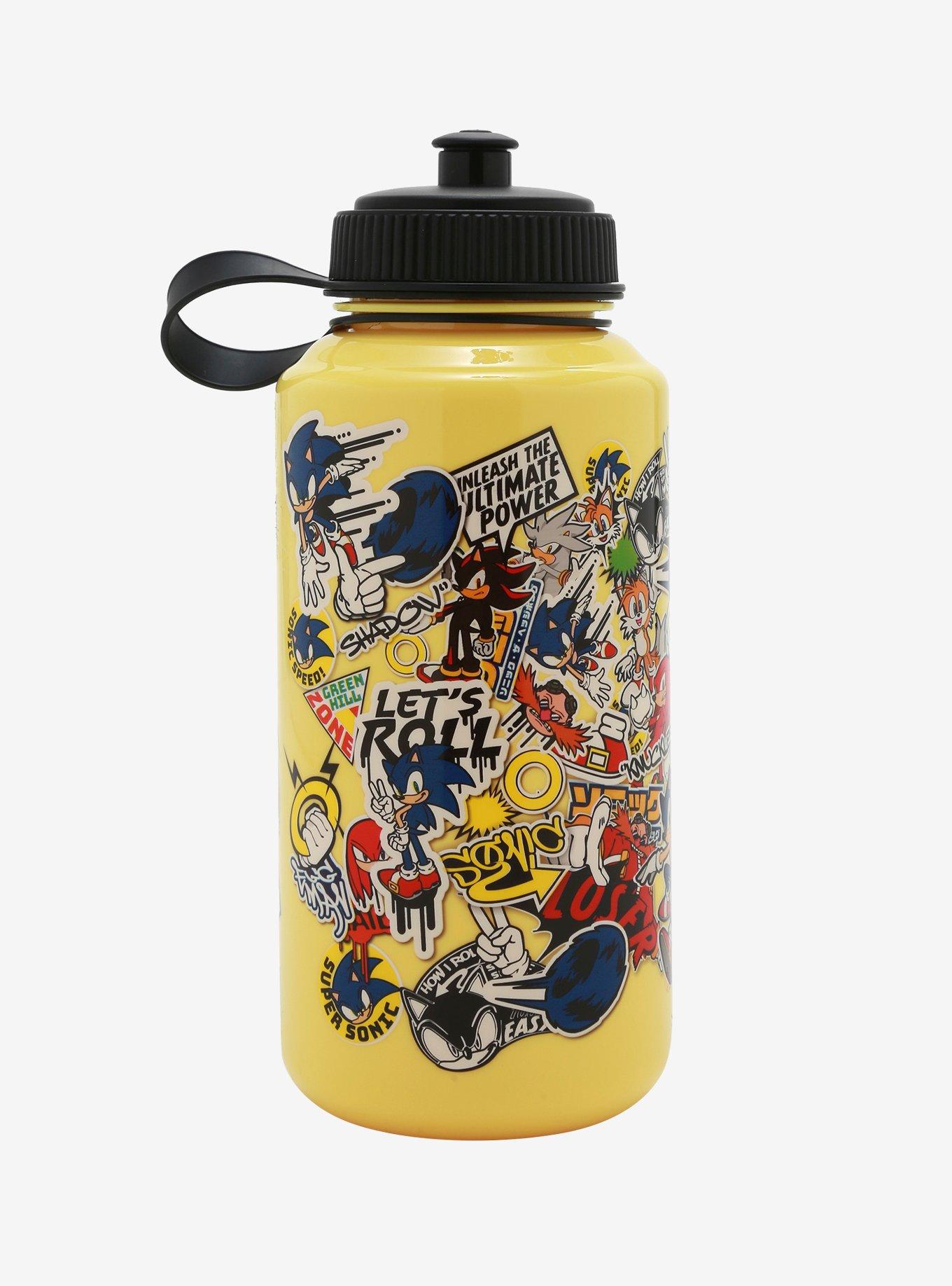 Sonic The Hedgehog Sticker Water Bottle