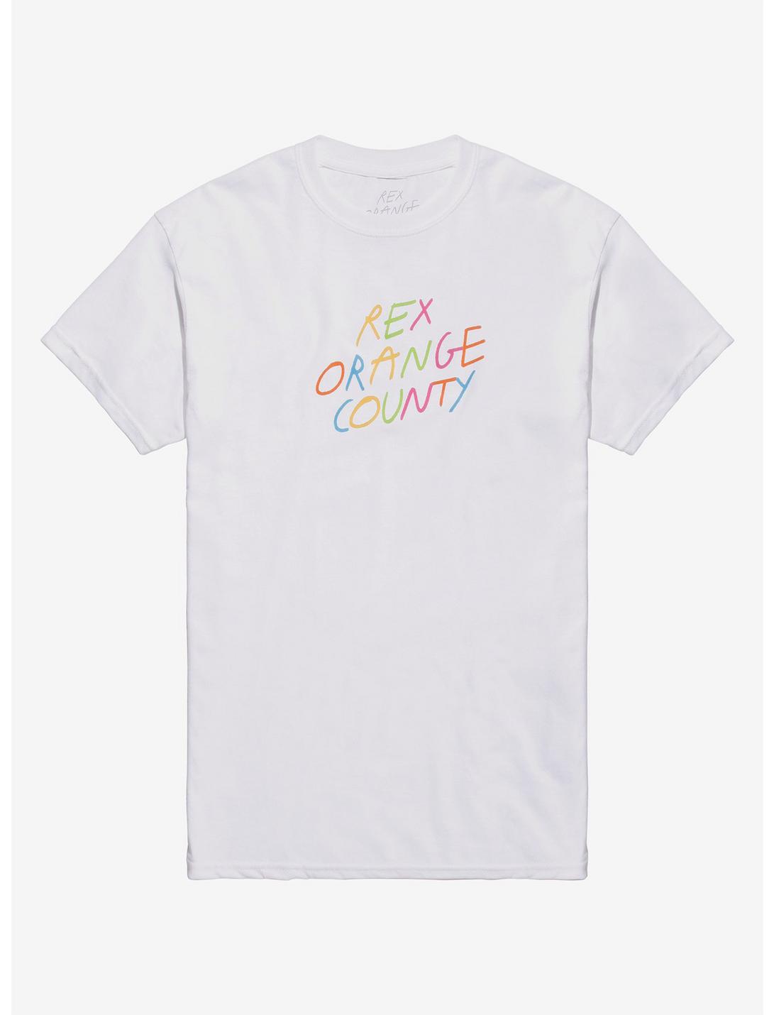 Rex Orange County Rainbow Handwriting T-Shirt, WHITE, hi-res