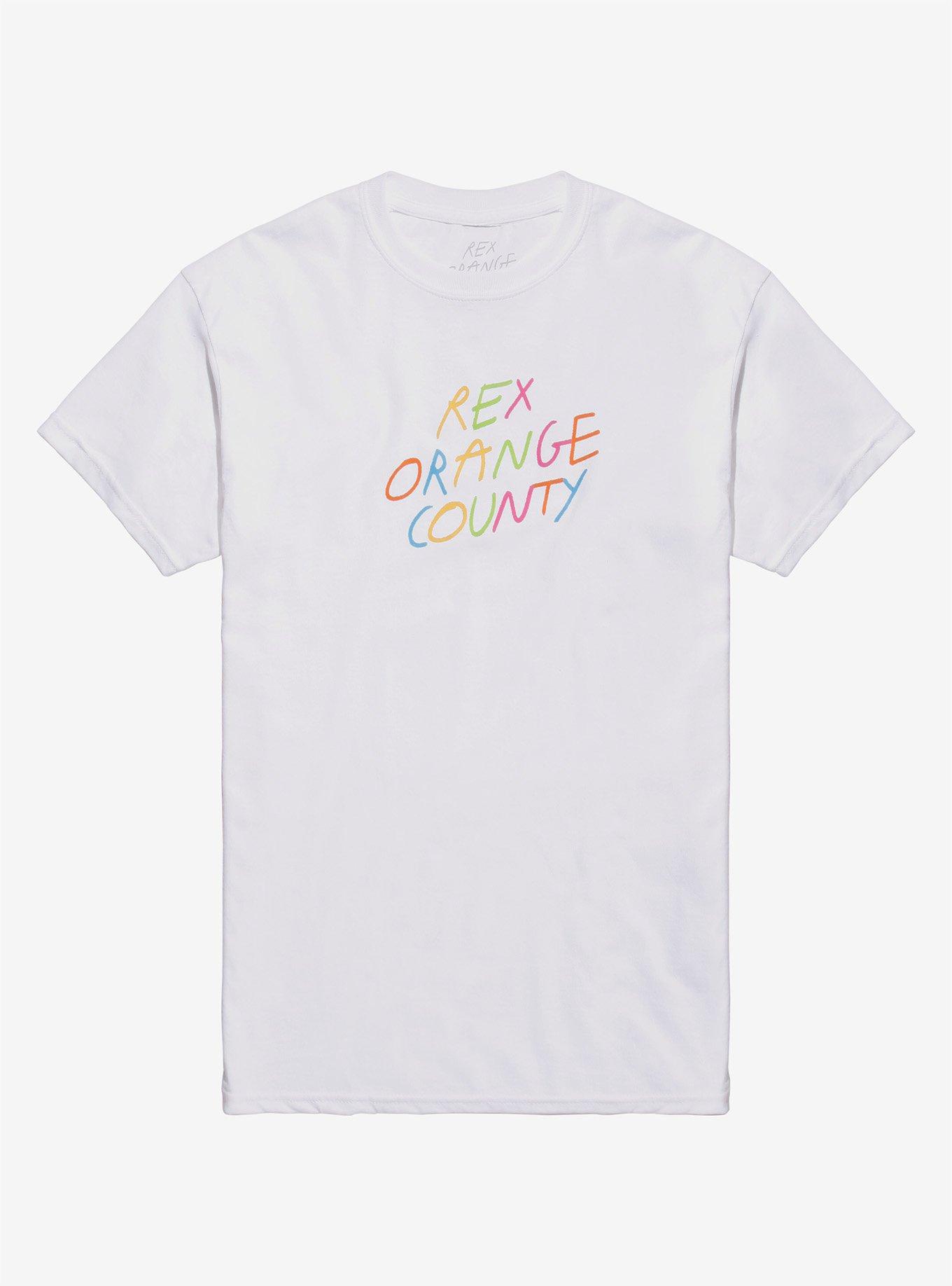 Rex Orange County Rainbow Handwriting T-Shirt, WHITE, hi-res