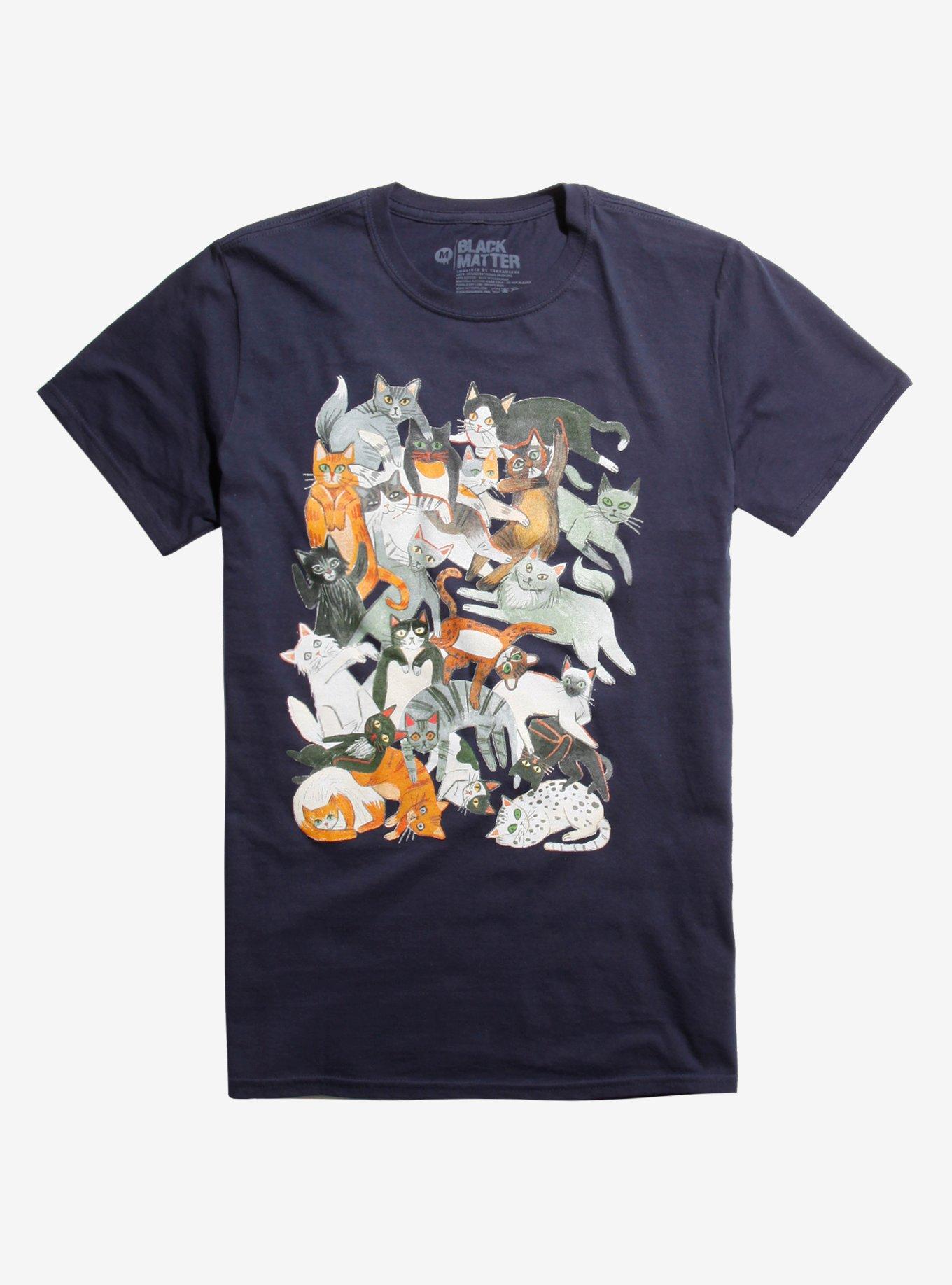 Cats T-Shirt By Yasmin Imamura, NAVY, hi-res