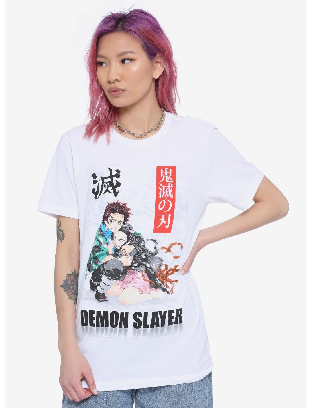 Demon Slayer Tanjiro & Nezuko Boyfriend Fit Girls T-Shirt, MULTI, hi-res