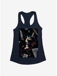 DC Comics Suicide Squad Harley Quinn Flying Through Cards Girls Tank, MIDNIGHT NAVY, hi-res