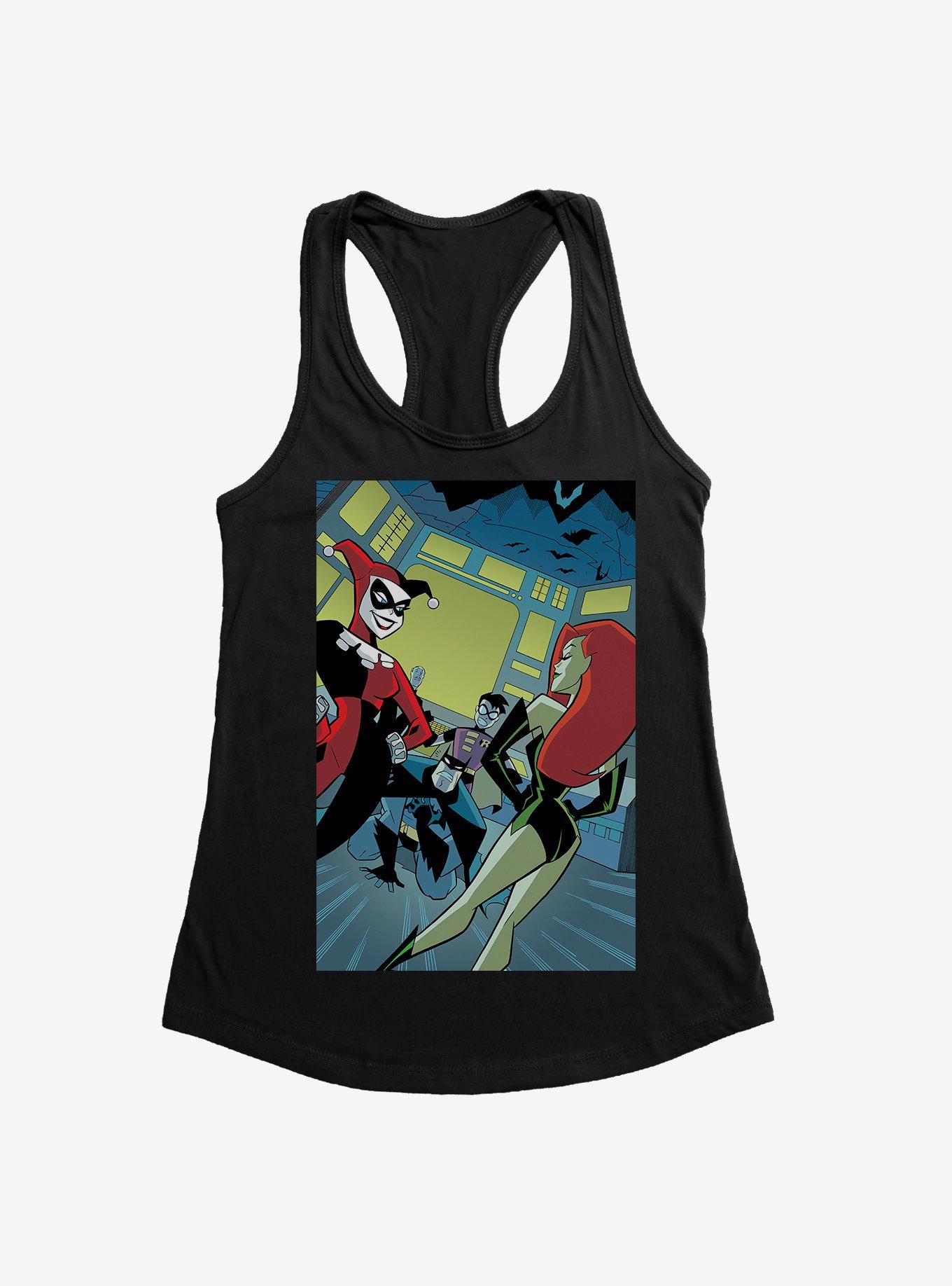 DC Comics Batman Harley Quinn Poison Ivy Classic Comic Art Girls Tank, BLACK, hi-res
