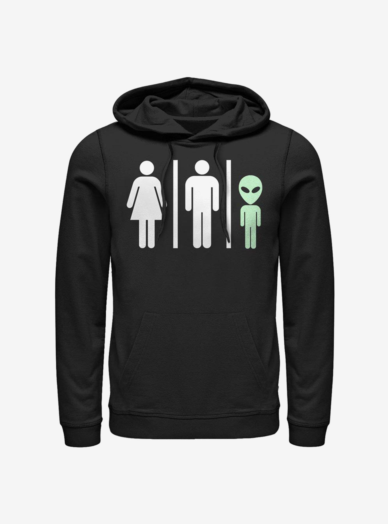 Bathroom Rules Alien Hoodie, BLACK, hi-res