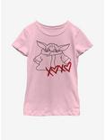 Star Wars The Mandalorian The Child XOXO Hearts Youth Girls T-Shirt, PINK, hi-res