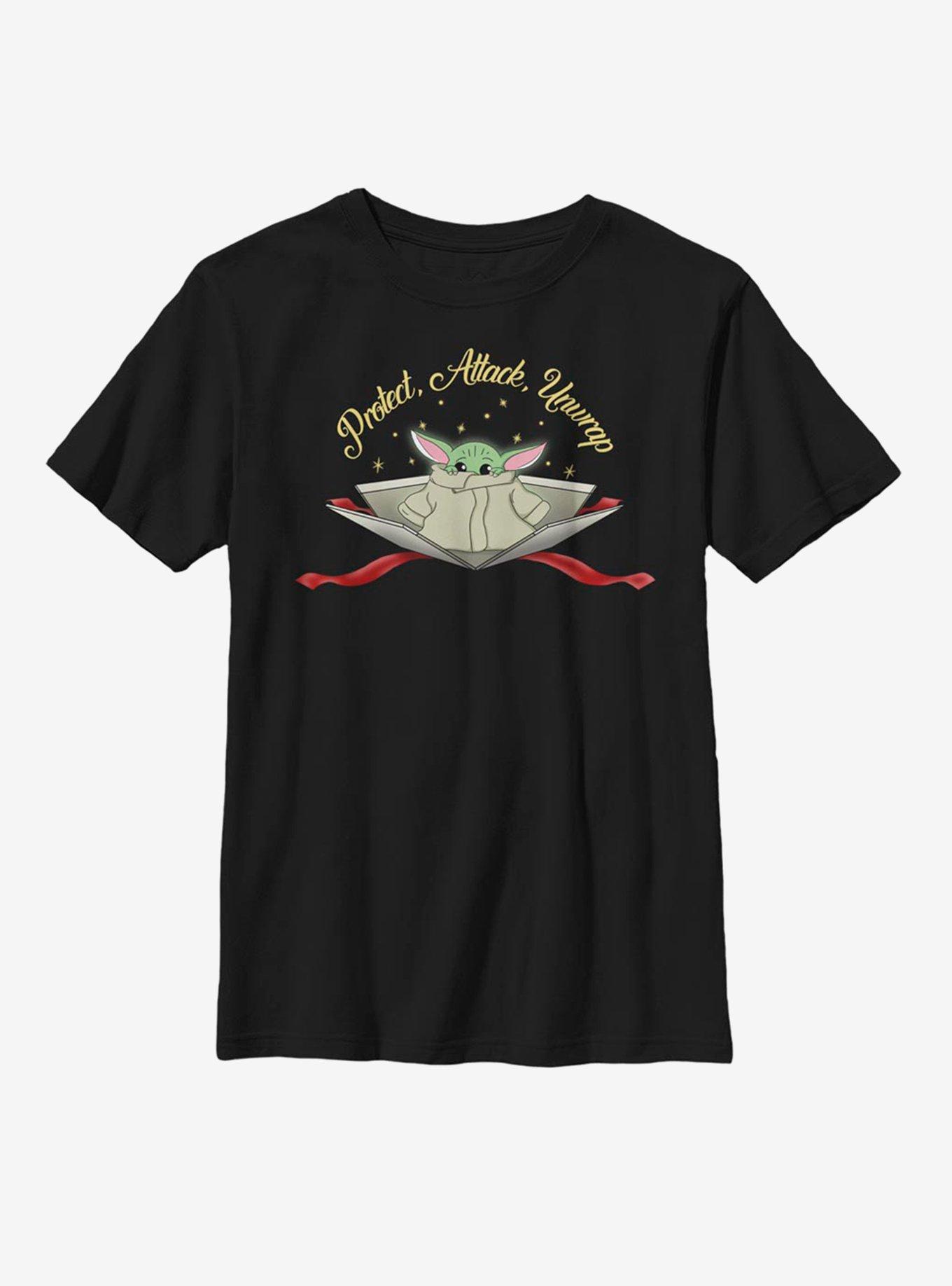 Star Wars The Mandalorian The Child Protect Attack Unwrap Youth T-Shirt, , hi-res