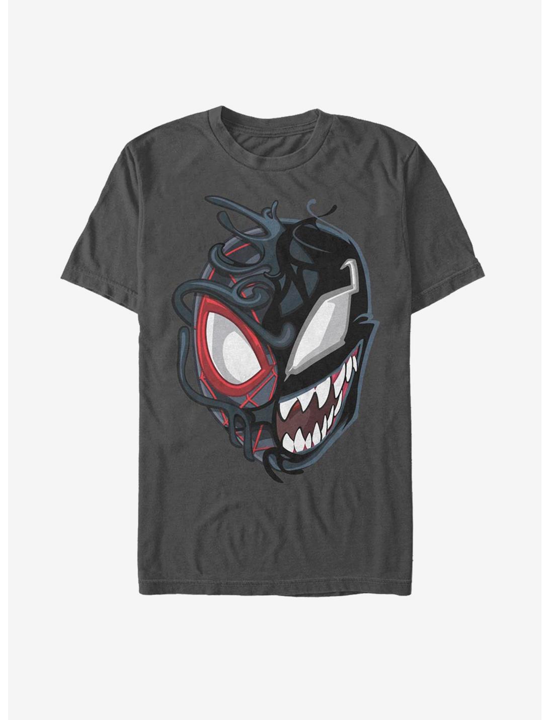 Marvel Spider-Man Venomized Miles Morales Mask Takeover T-Shirt, CHARCOAL, hi-res