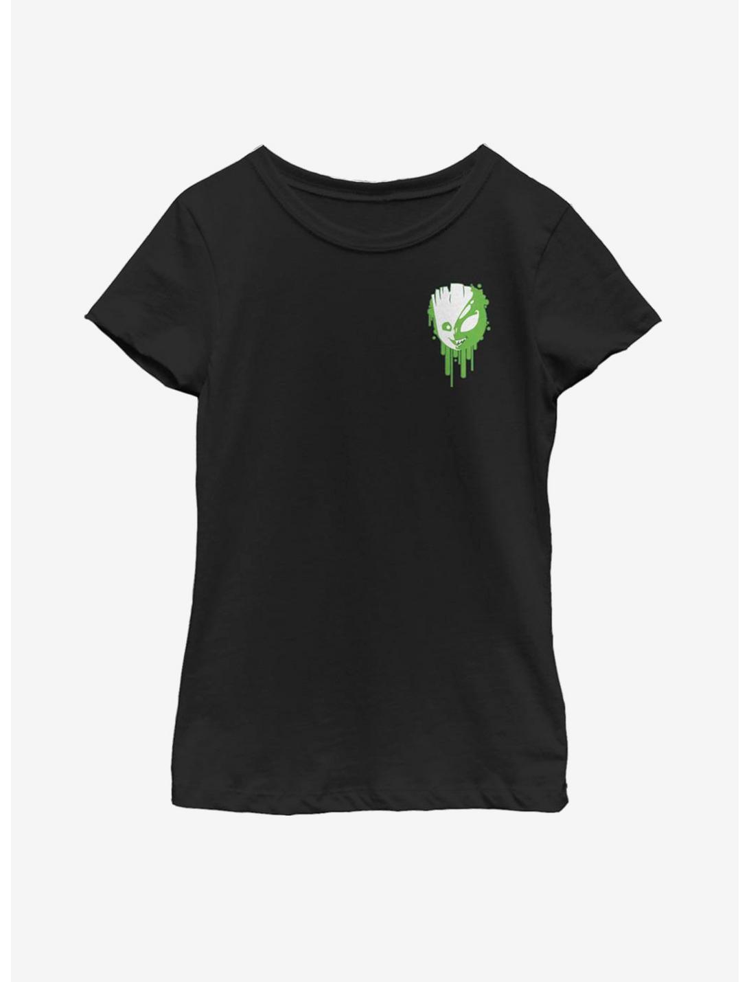 Marvel Guardians Of The Galaxy Groot Venomized Drip Icon Youth Girls T-Shirt, BLACK, hi-res