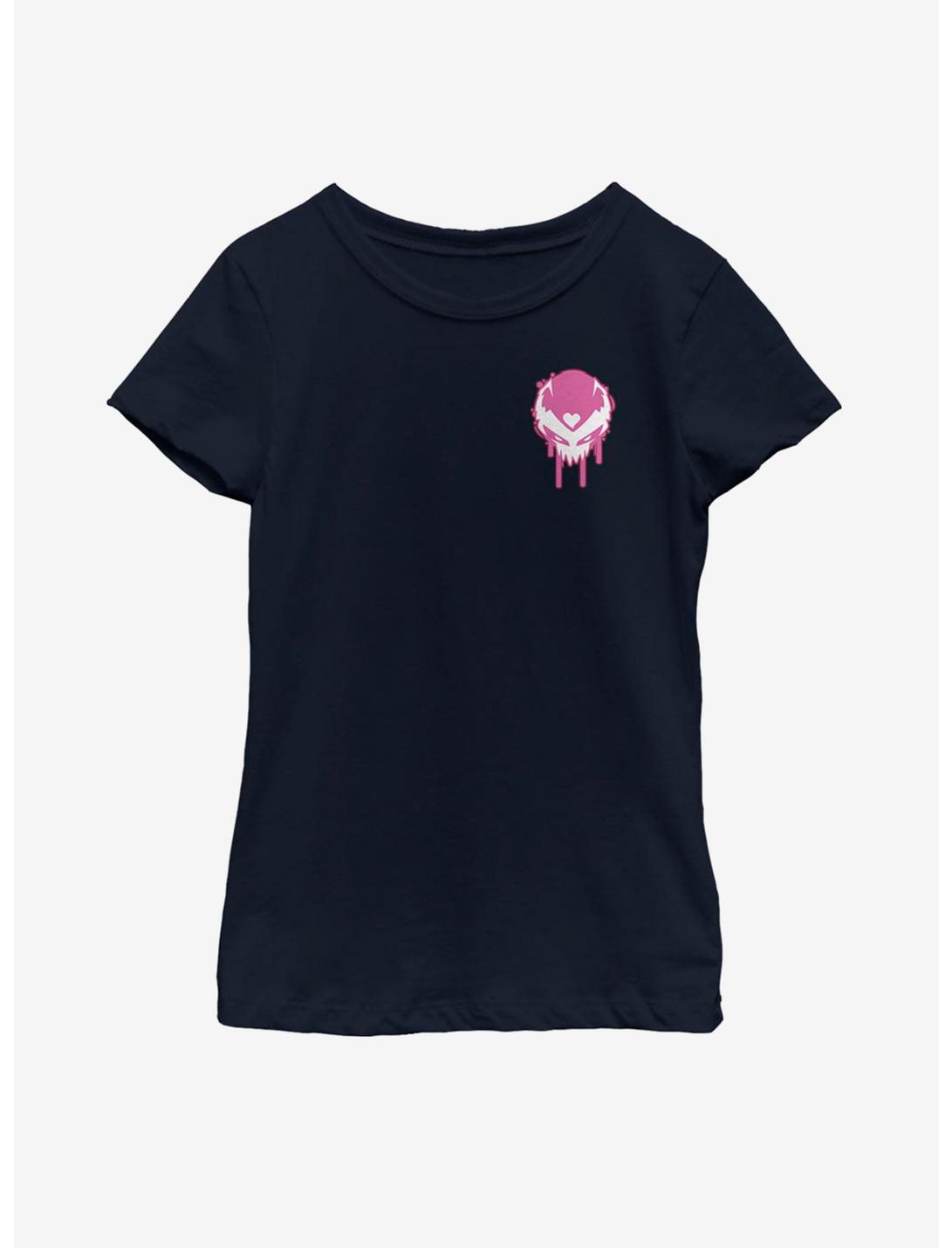 Marvel Venomized Pink Icon Drip Youth Girls T-Shirt, NAVY, hi-res