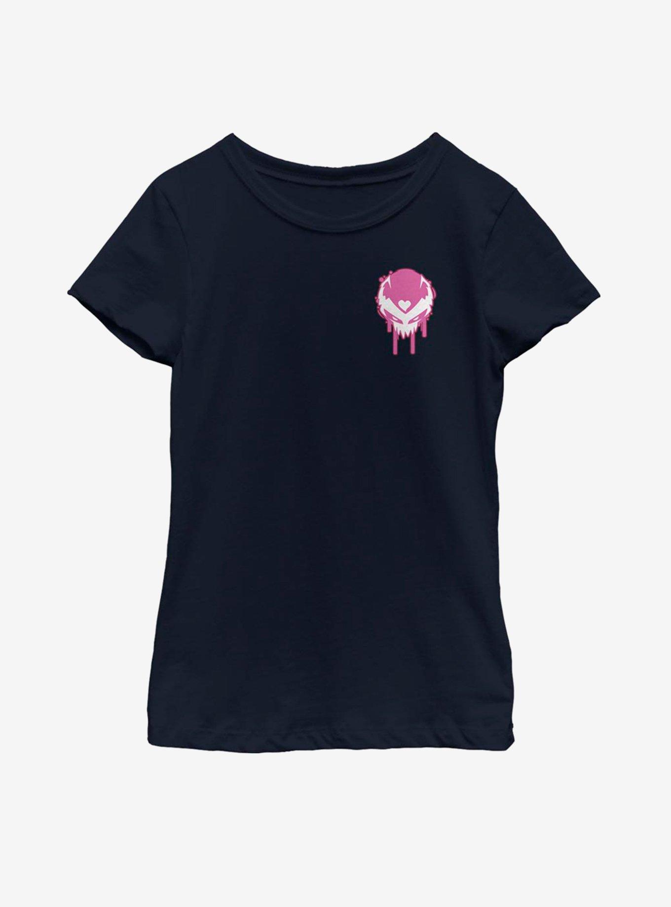 Marvel Venomized Pink Icon Drip Youth Girls T-Shirt, NAVY, hi-res