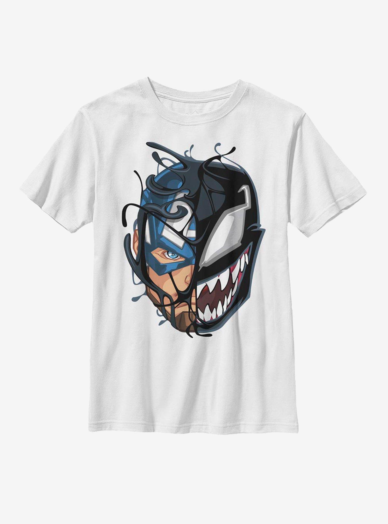 Marvel Captain America Venomized Mask Takeover Youth T-Shirt, , hi-res