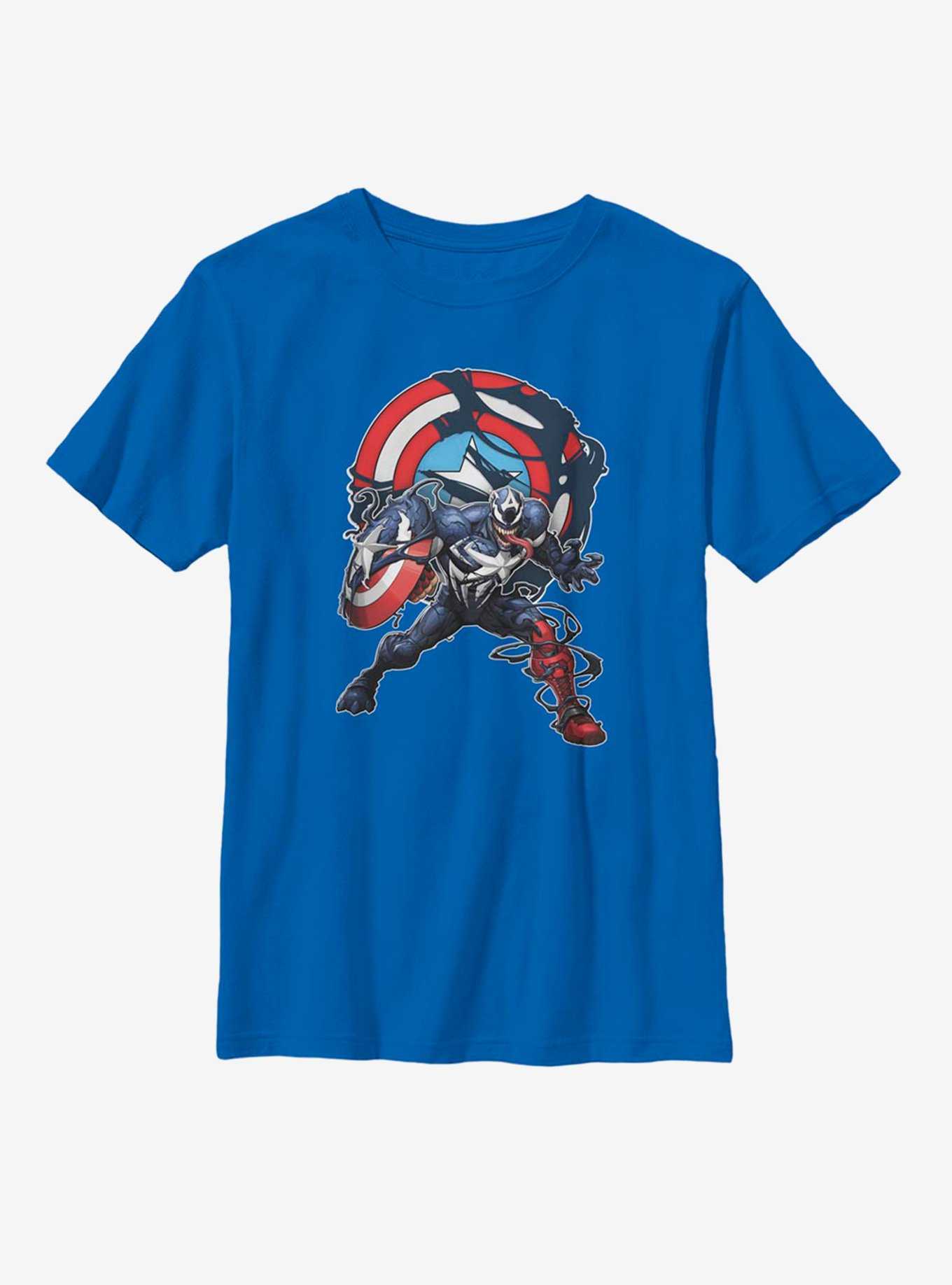 Marvel Captain America Venomized Icon Takeover Youth T-Shirt, , hi-res