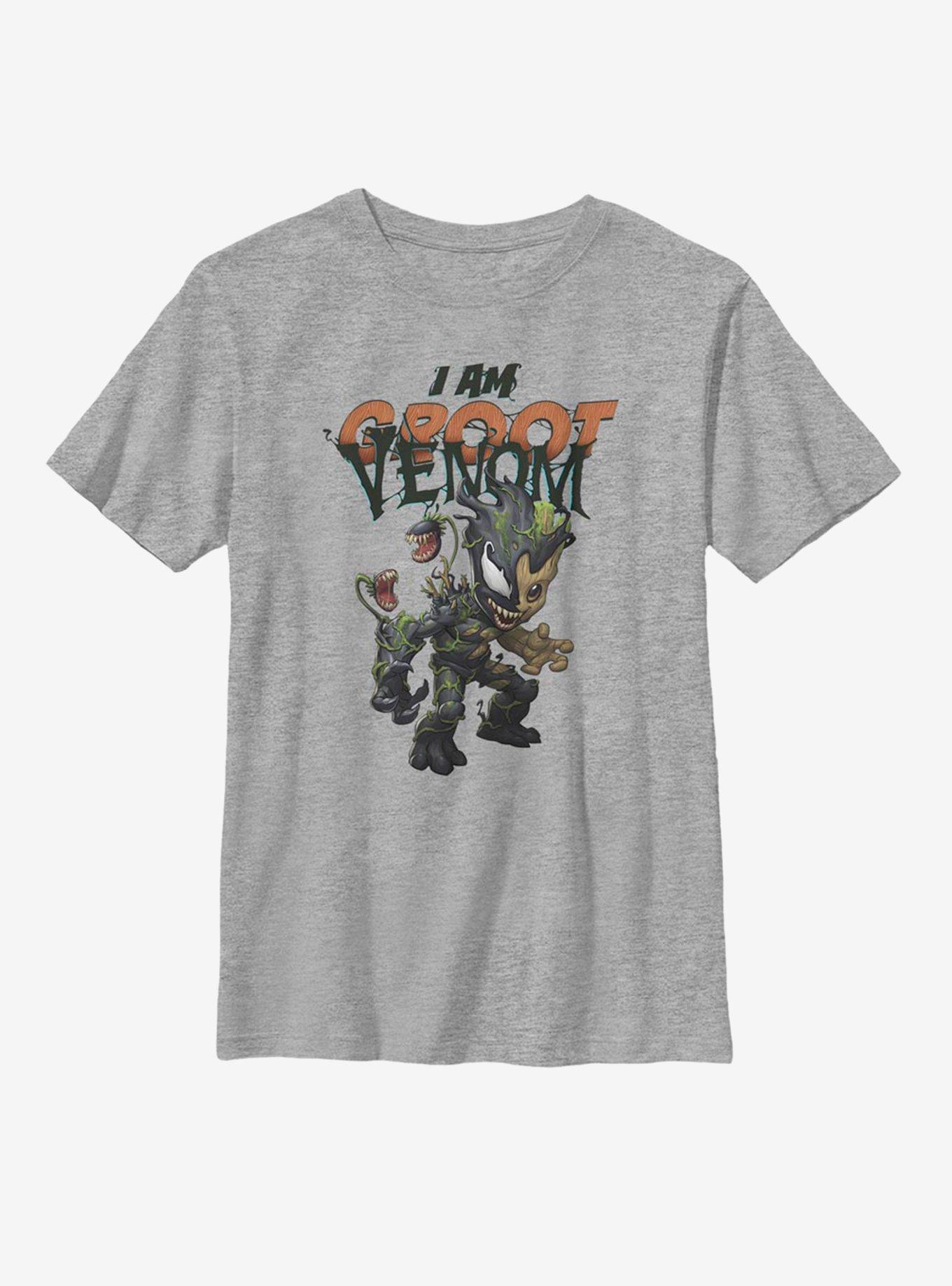 Marvel Guardians Of The Galaxy Groot Venomized I Am Groot Youth T-Shirt, ATH HTR, hi-res