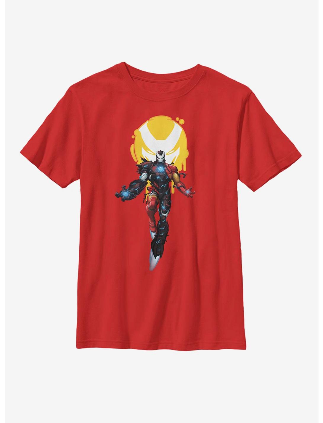 Marvel Iron Man Venomized Icon Takeover Youth T-Shirt, RED, hi-res